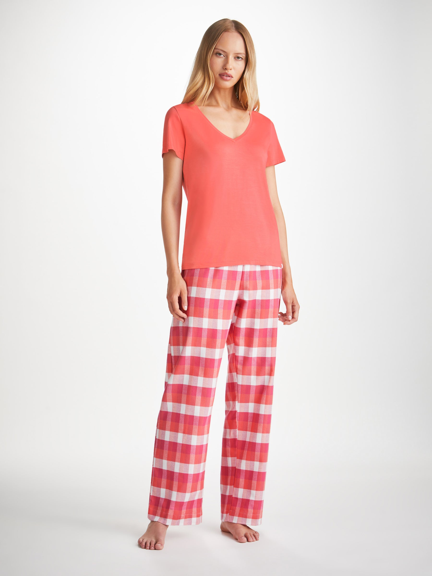 Women's Lounge Trousers Kelburn 39 Brushed Cotton Pink