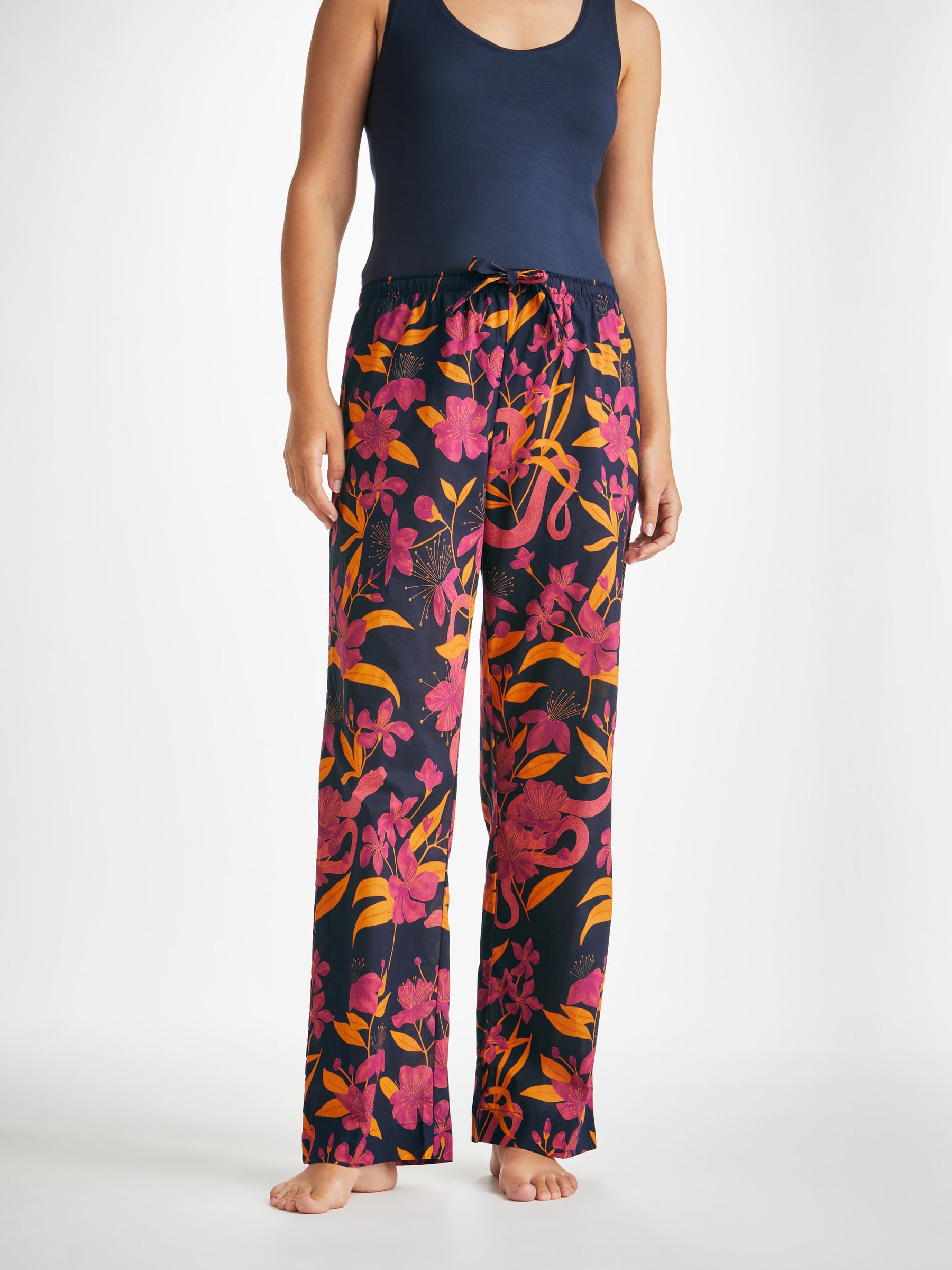 Women's Lounge Trousers Ledbury 68 Cotton Batiste Navy