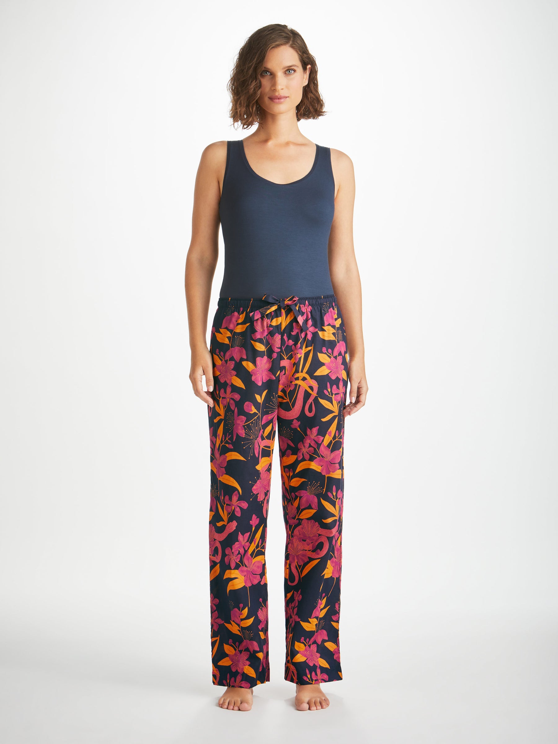 Women's Lounge Trousers Ledbury 68 Cotton Batiste Navy