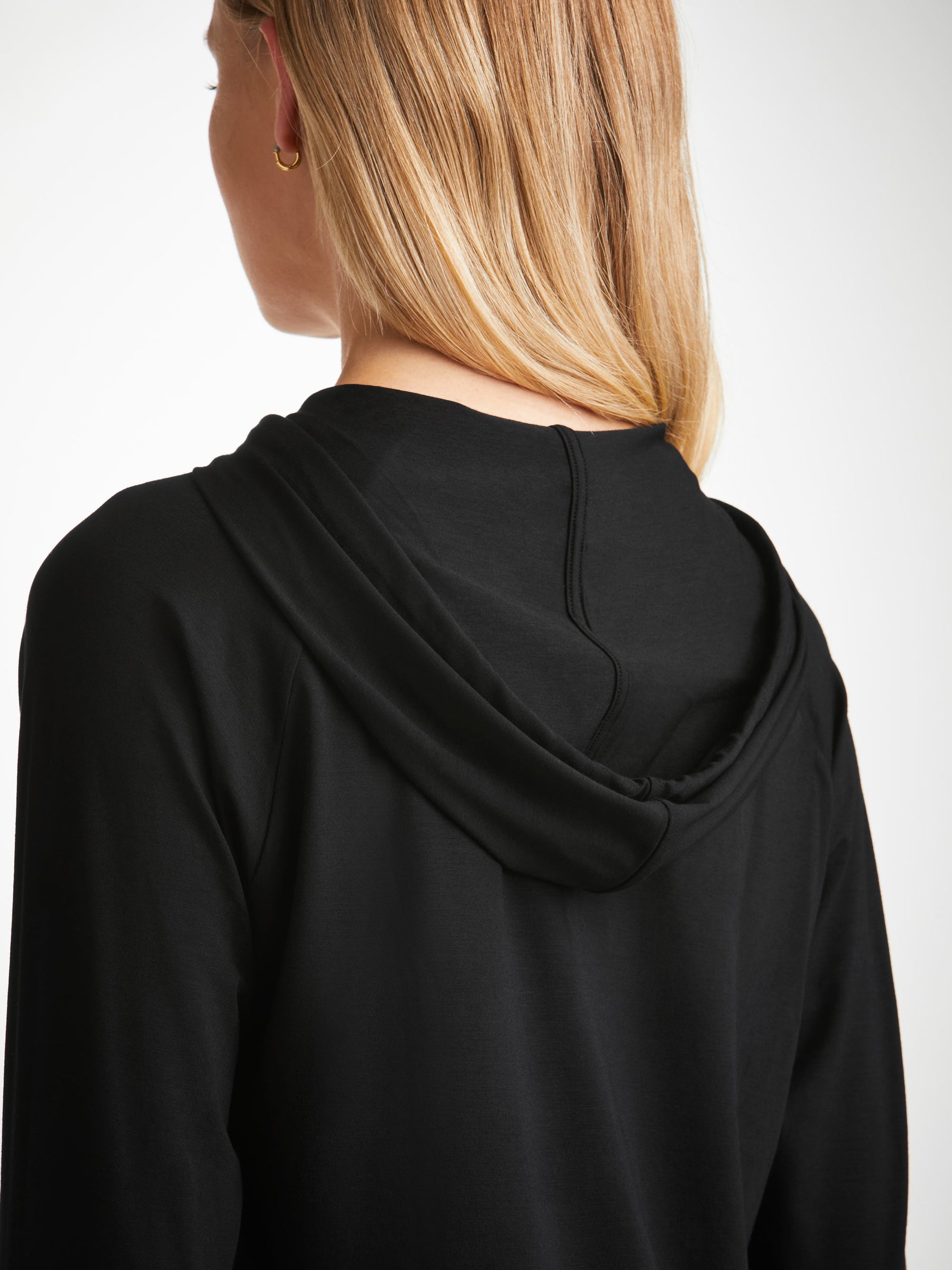 Women's Pullover Hoodie Basel Micro Modal Stretch Black
