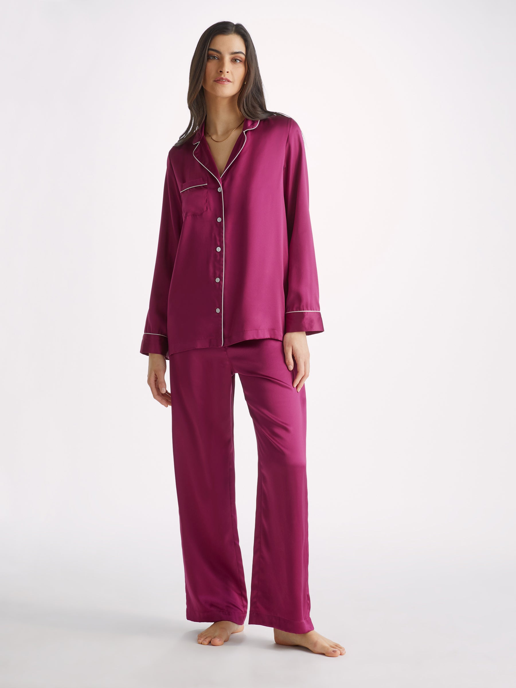 Women's Pyjamas Bailey Silk Satin Berry