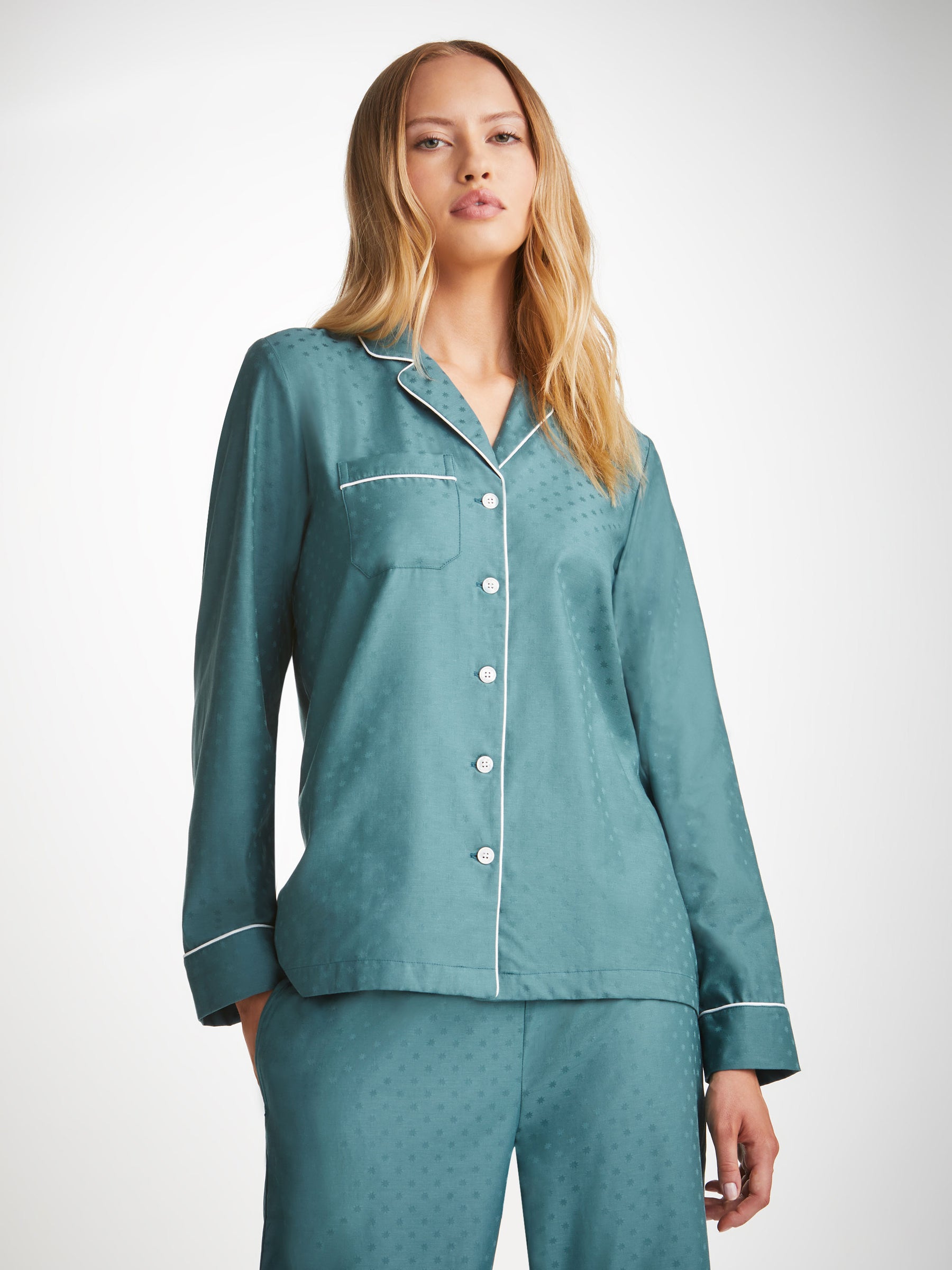 Women's Pyjamas Kate 9 Cotton Jacquard Teal