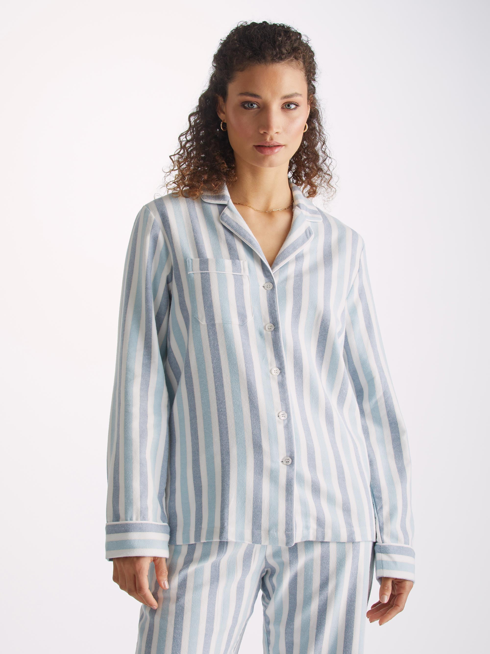 Women's Pyjamas Kelburn 35 Brushed Cotton Blue