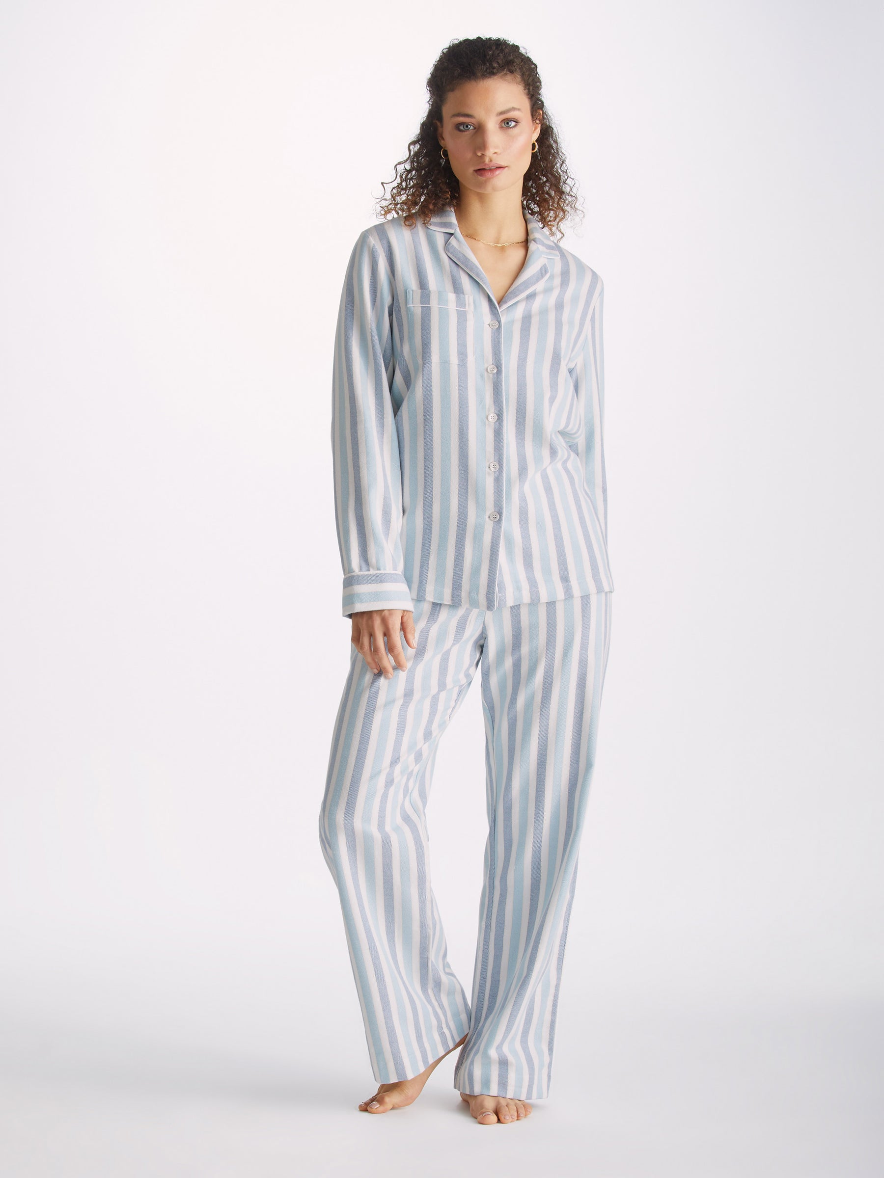 Women's Pyjamas Kelburn 35 Brushed Cotton Blue