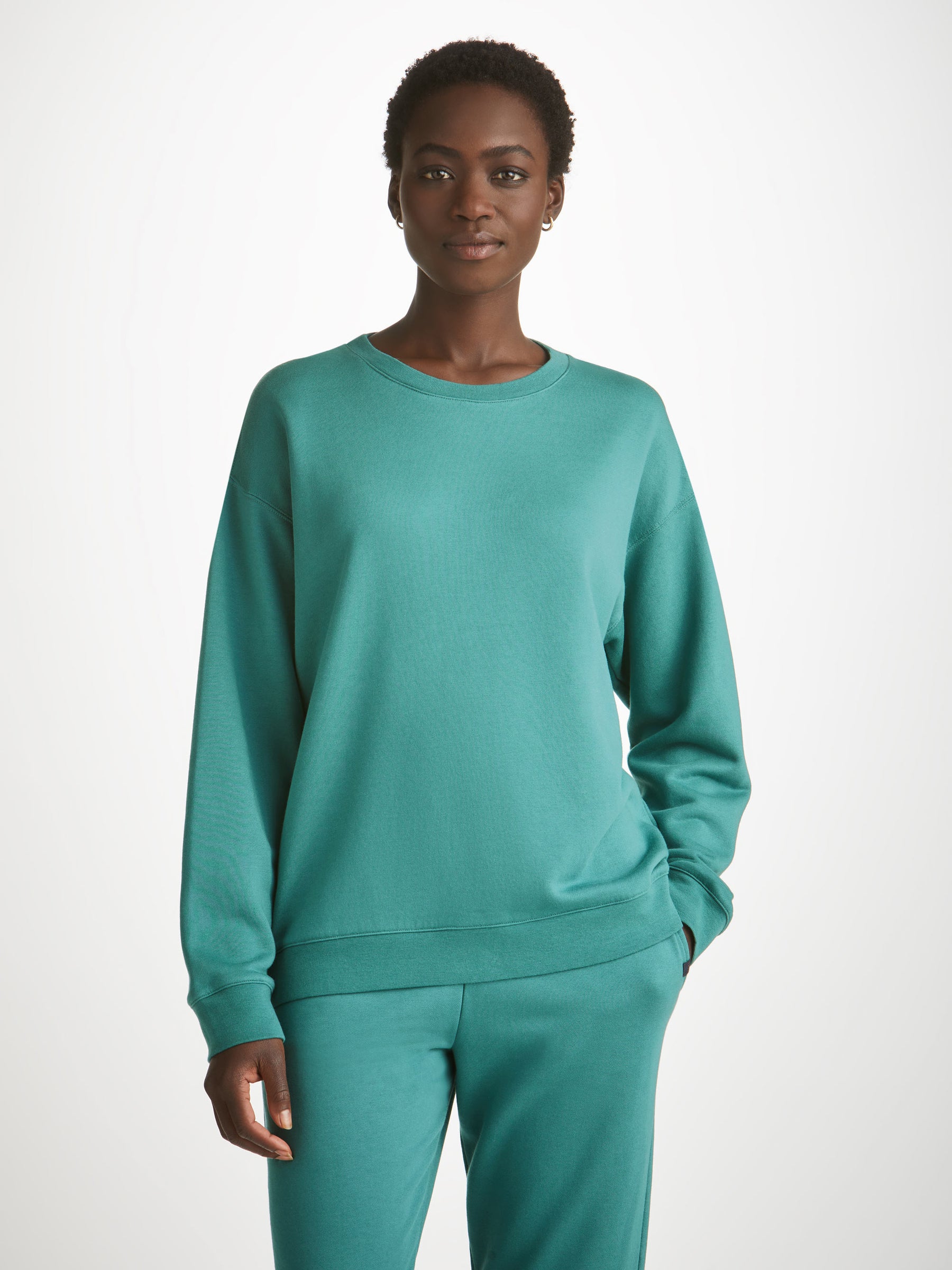 Women's Sweatshirt Quinn Cotton Modal Stretch Teal