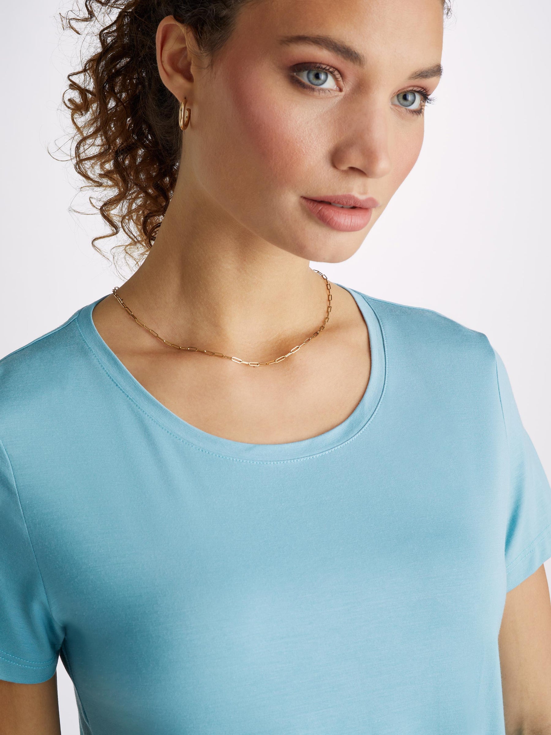 Women's T-Shirt Lara Micro Modal Stretch Soft Aqua