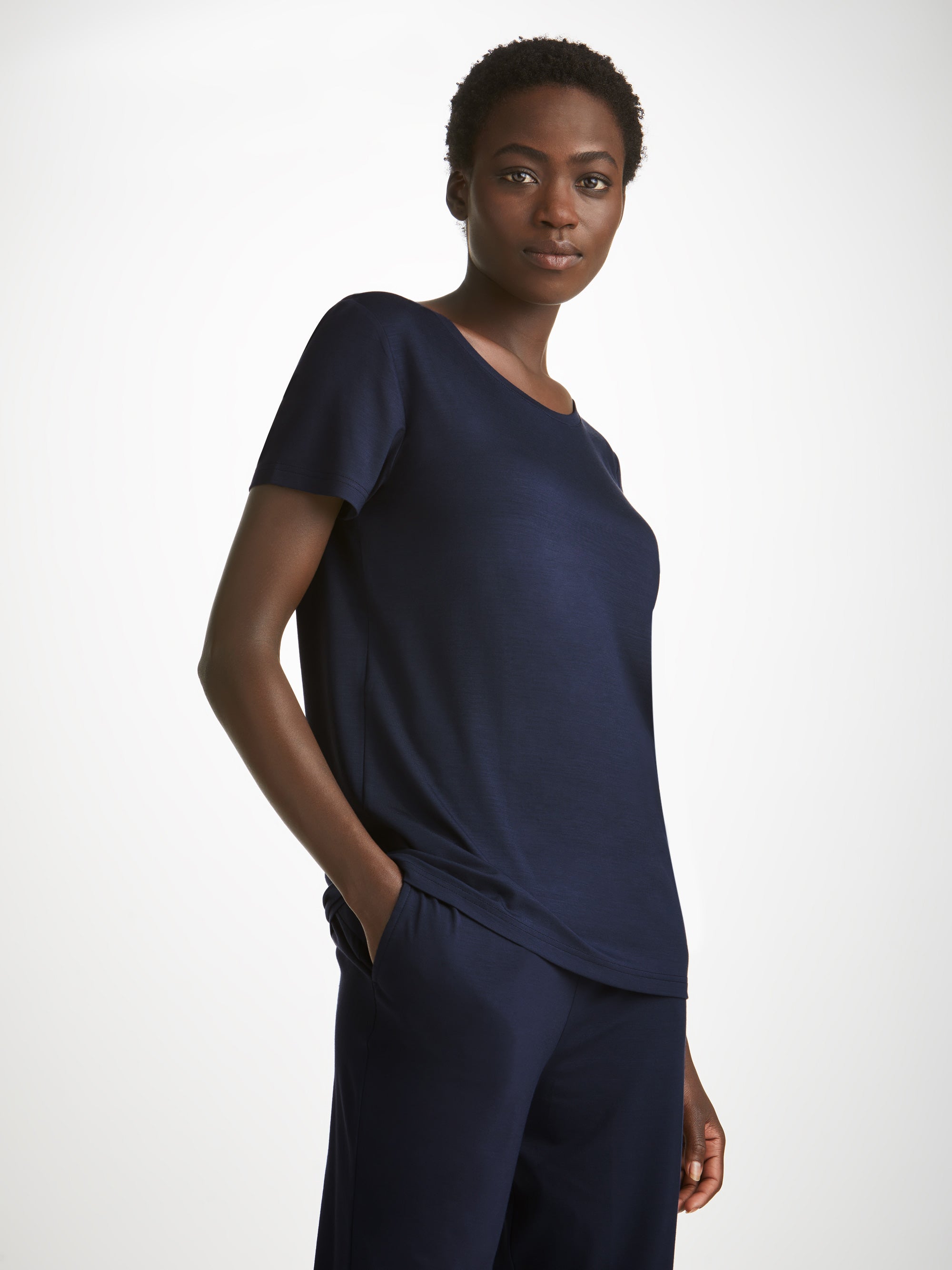 Women's T-Shirt Lara Micro Modal Stretch Navy