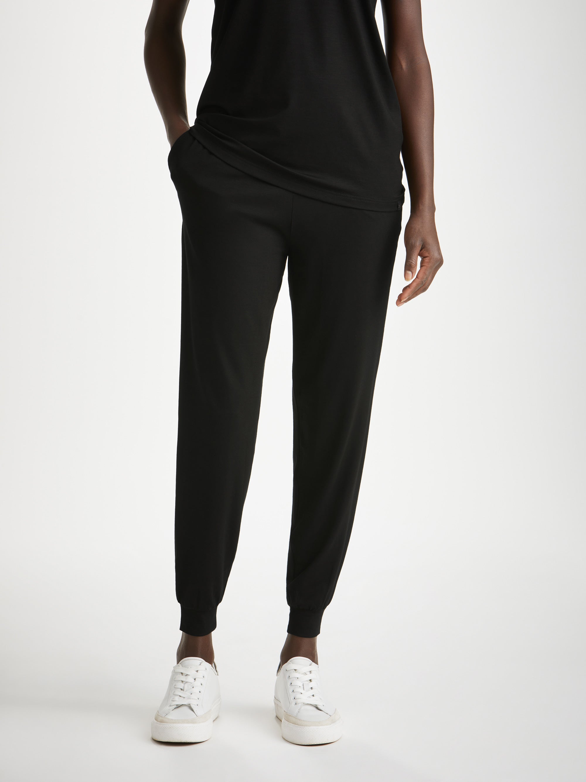 Women's Track Pants Basel Micro Modal Stretch Black