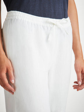 Women's Trousers Vienna Linen White