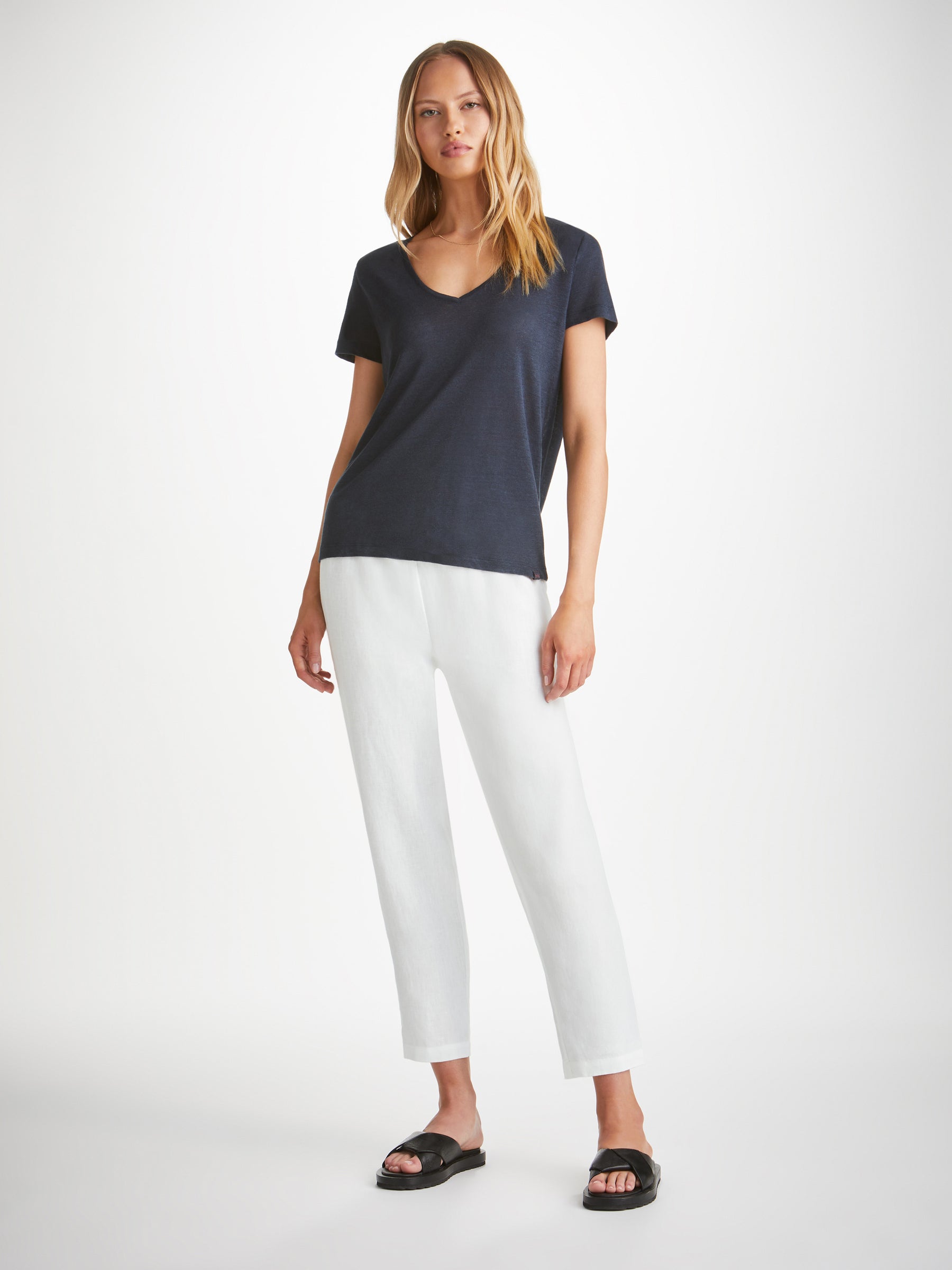 Women's Trousers Vienna Linen White