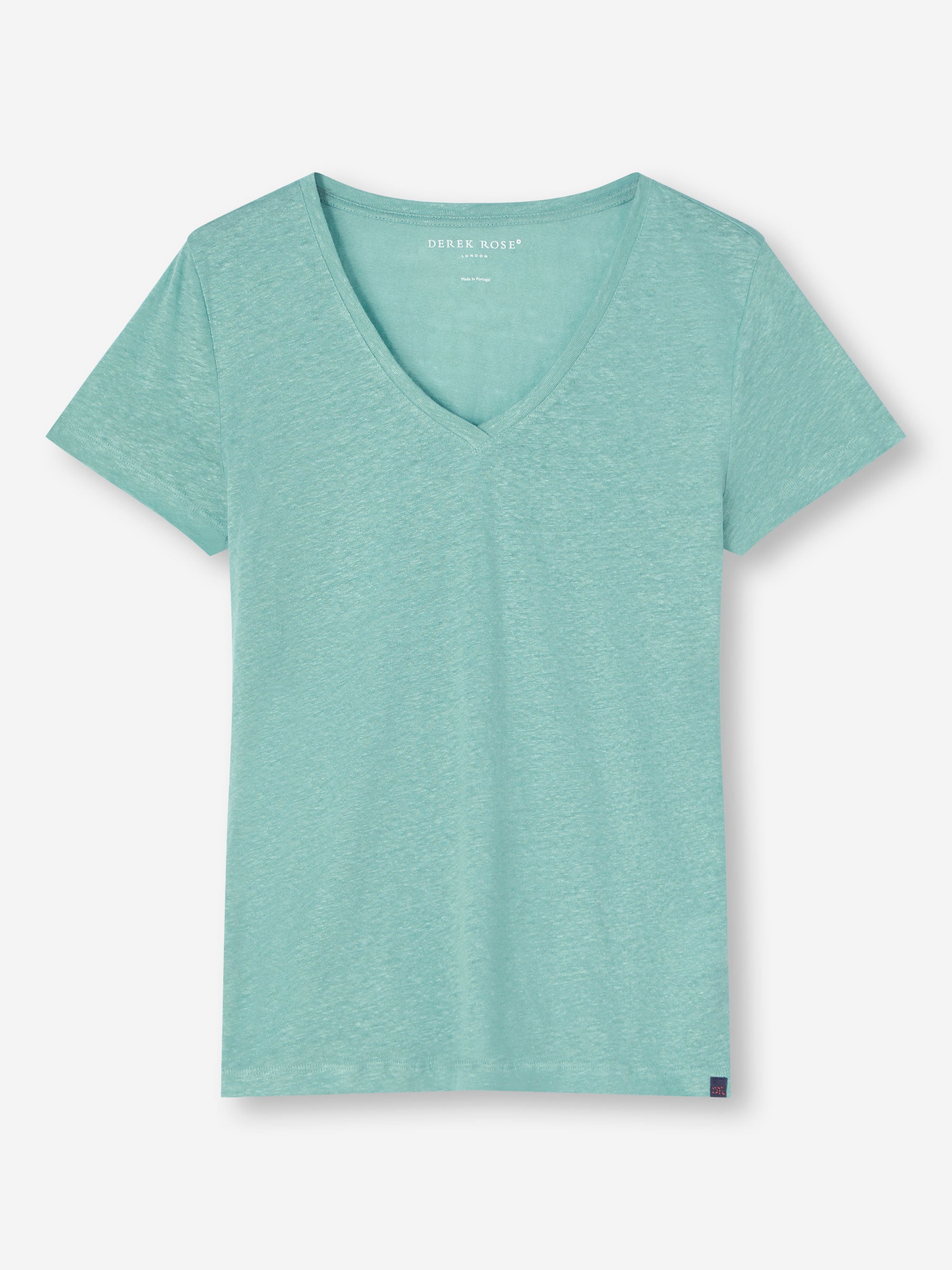Jordan Linen V-Neck T-Shirt Soft Aqua