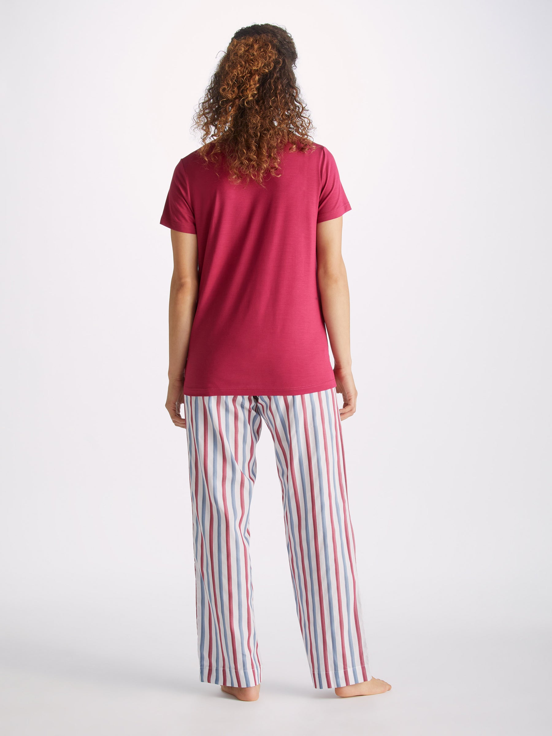 Women's V-Neck T-Shirt Lara Micro Modal Stretch Berry