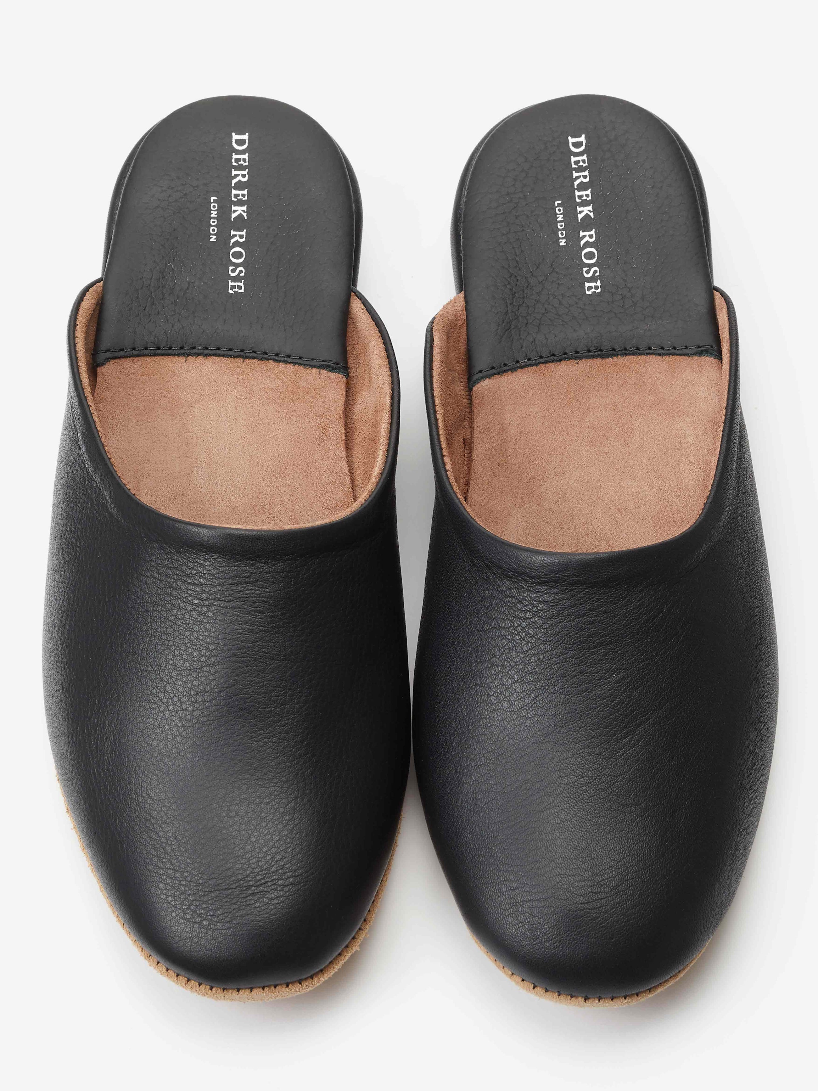 Men's Mule Slippers Morgan Calfskin Leather Black