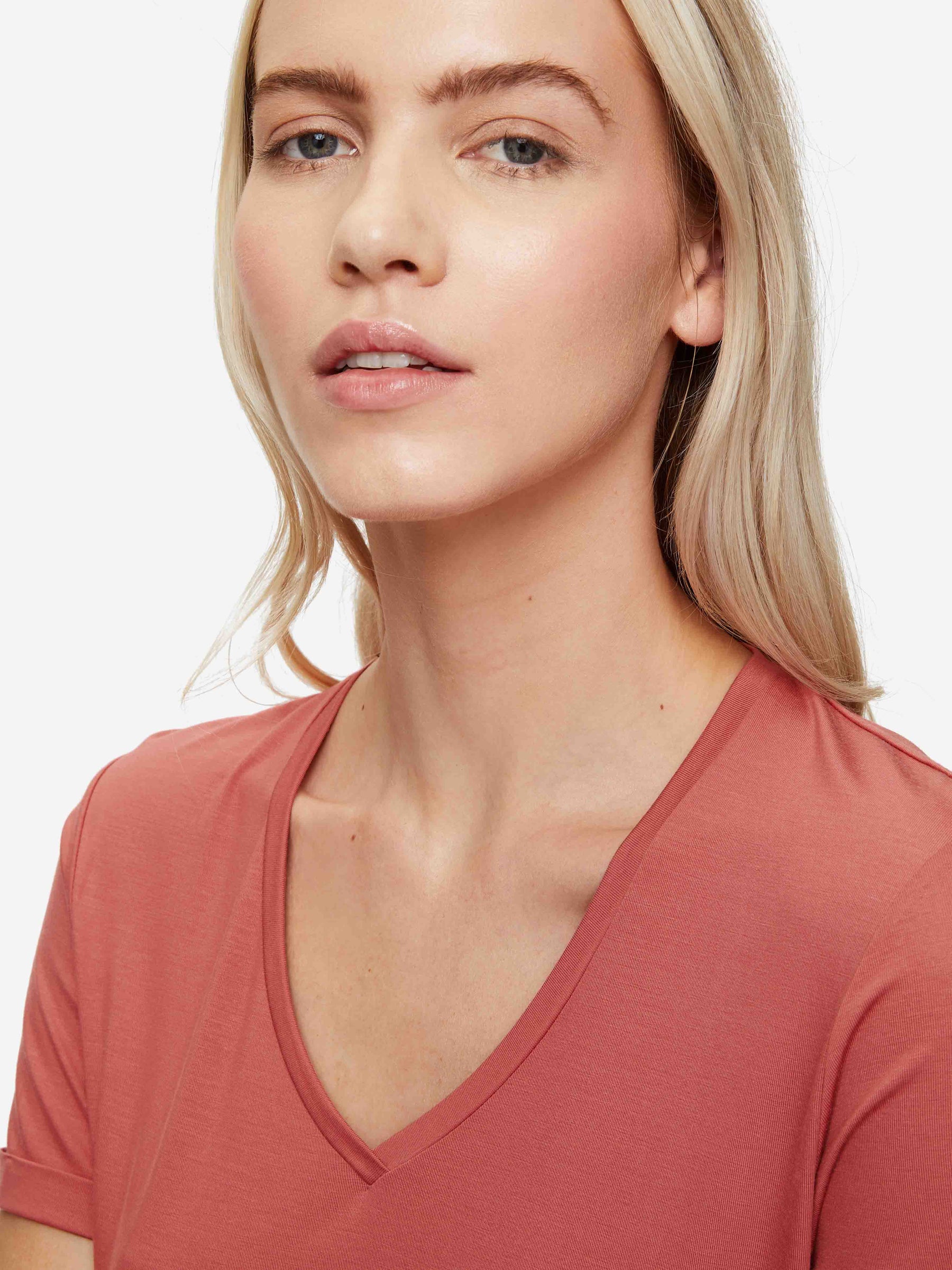 Women's V-Neck Sleep T-Shirt Lara Micro Modal Stretch Soft Cedar