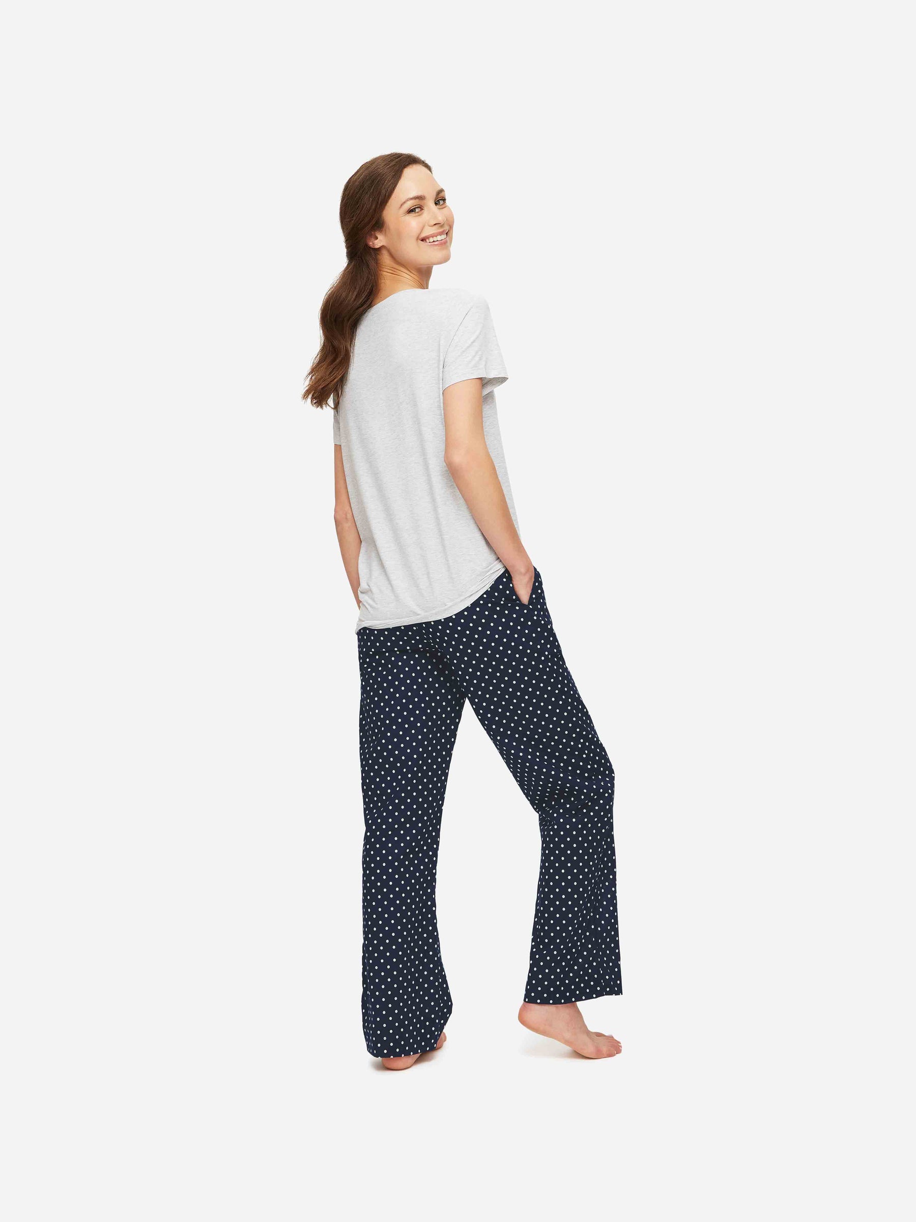 Women's Lounge Trousers Plaza 60 Cotton Batiste Navy