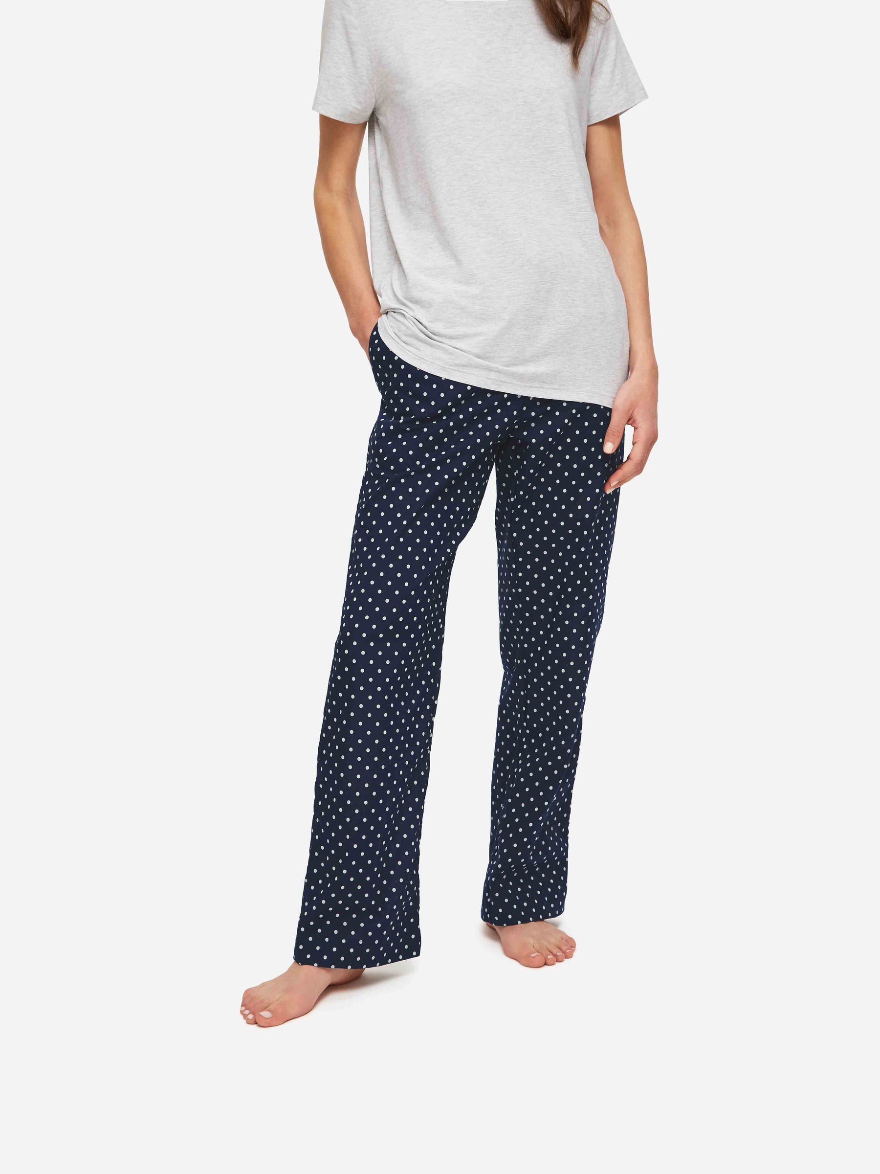 Women's Lounge Trousers Plaza 60 Cotton Batiste Navy