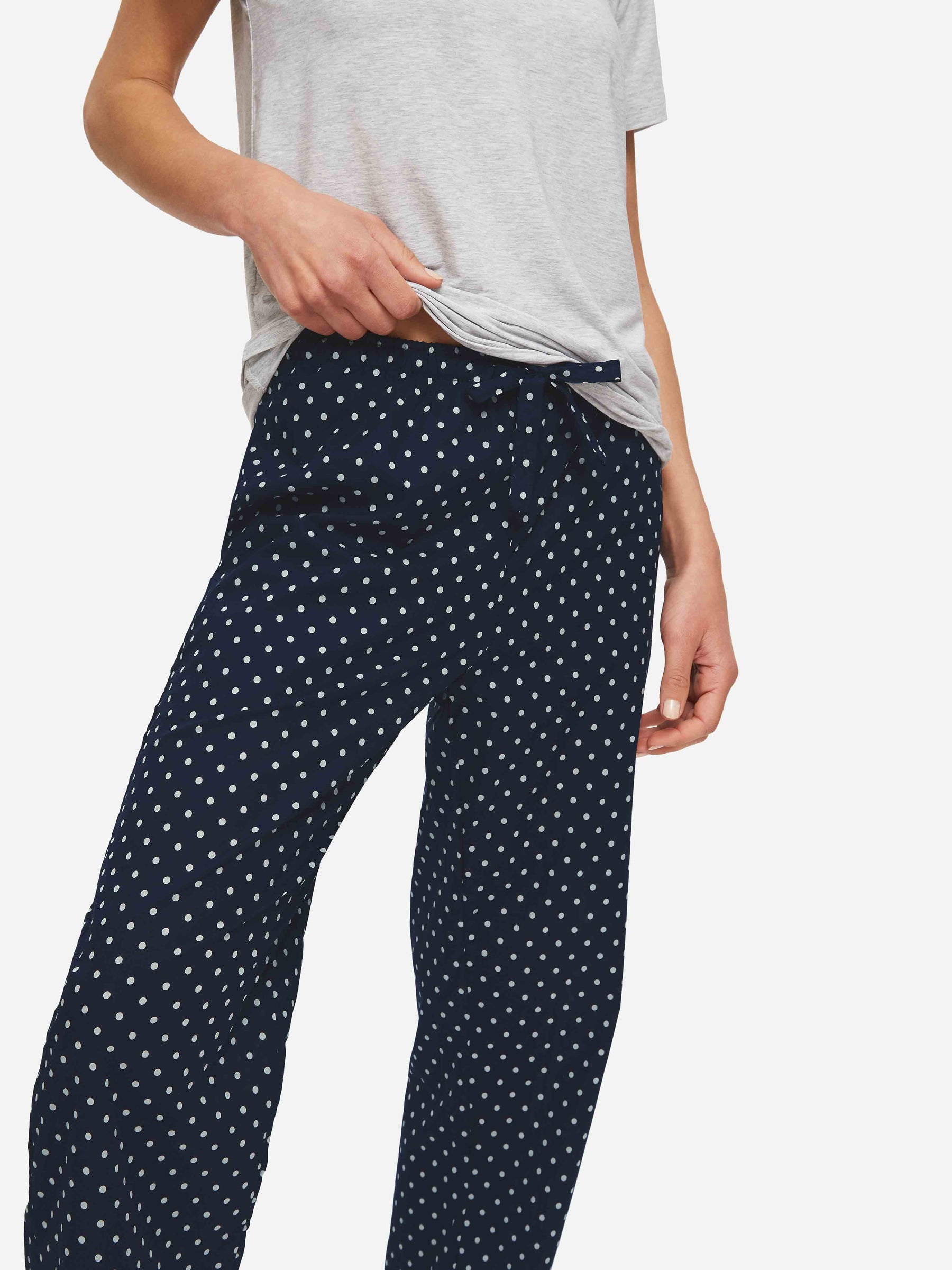 Women's Lounge Trousers Plaza 60 Cotton Batiste Navy