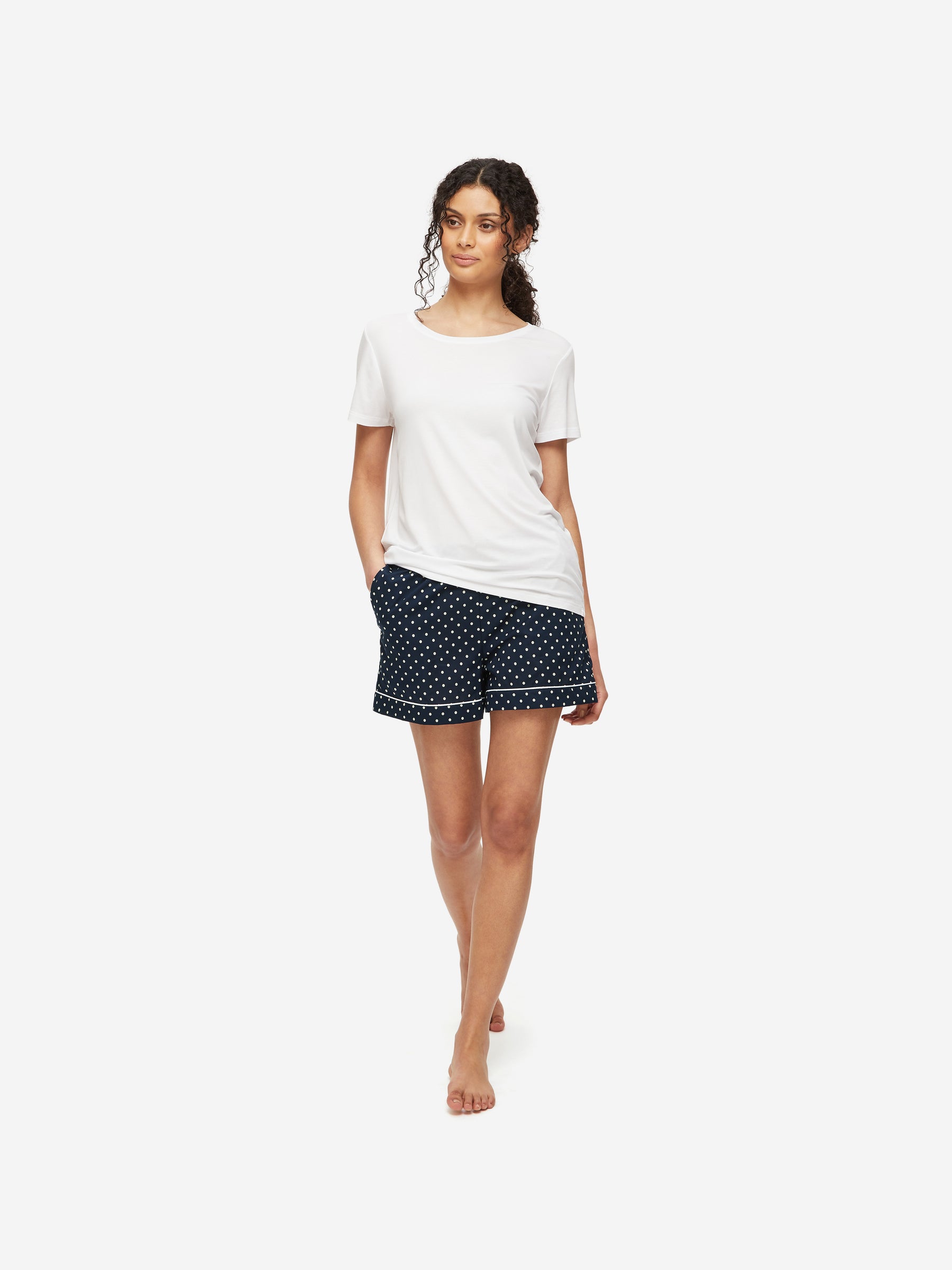 Women's Lounge Shorts Plaza 60 Cotton Batiste Navy