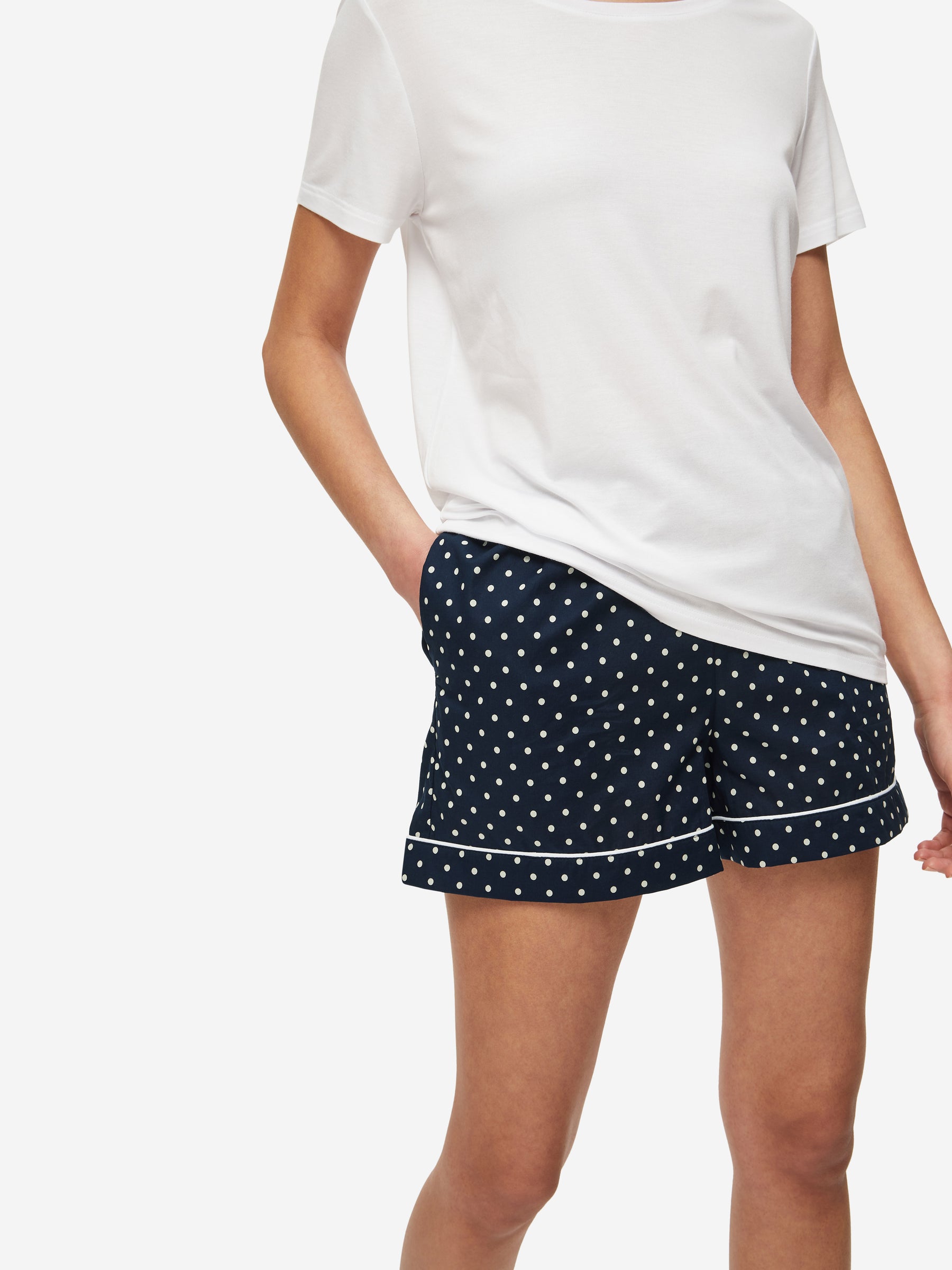 Women's Lounge Shorts Plaza 60 Cotton Batiste Navy