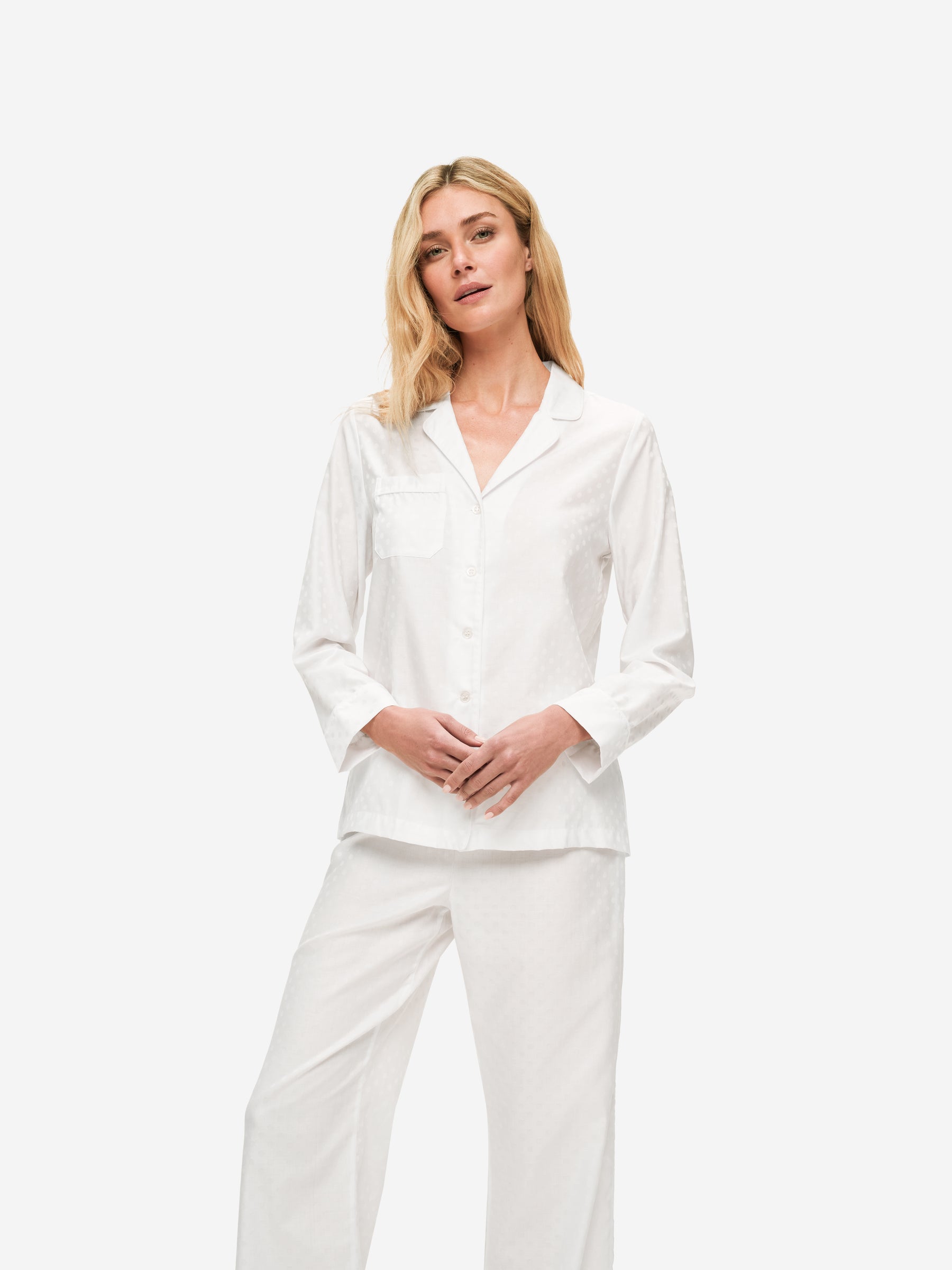 Women's Pyjamas Kate 7 Cotton Jacquard White