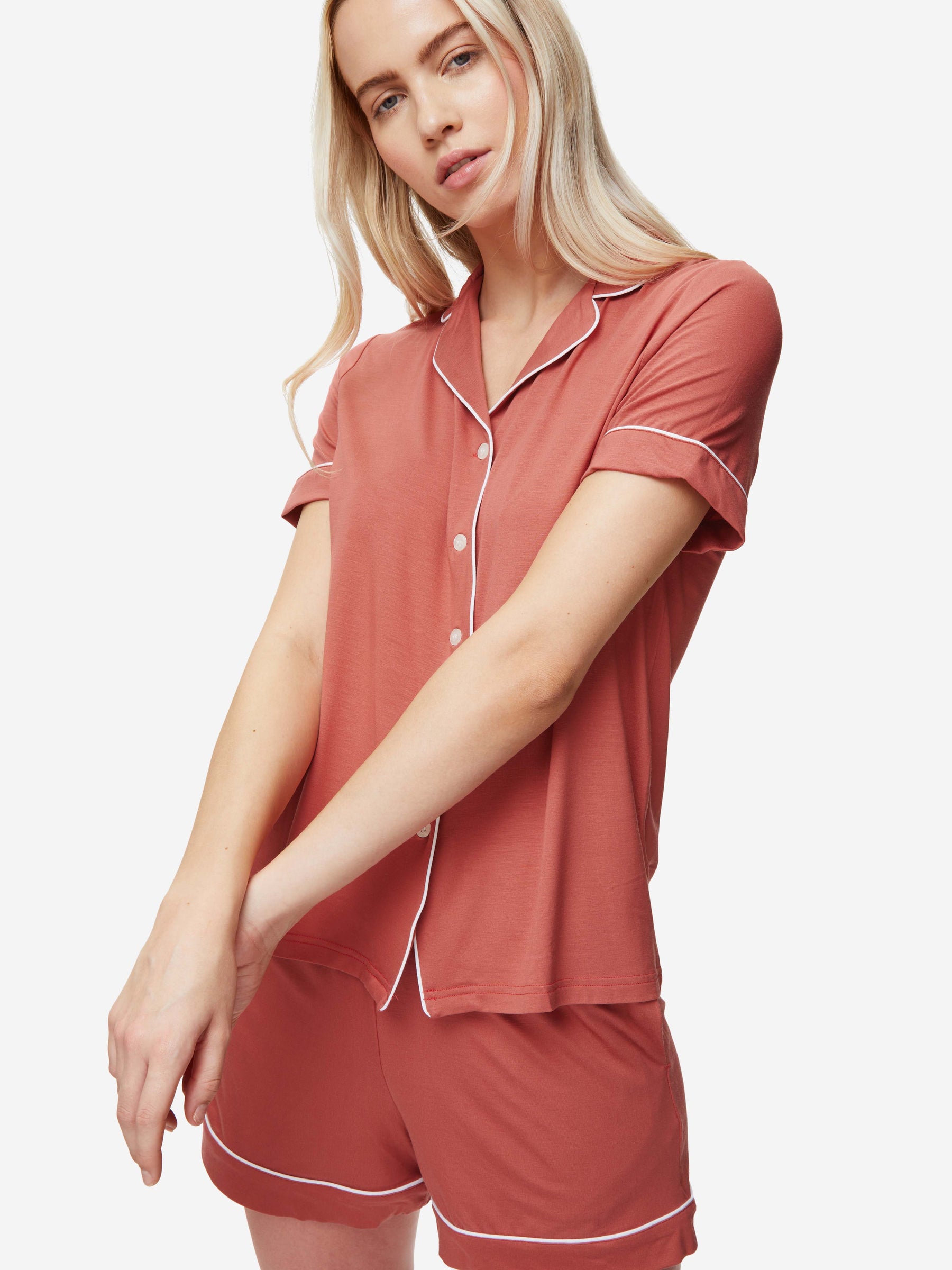 Women's Short Pyjamas Lara Micro Modal Stretch Soft Cedar