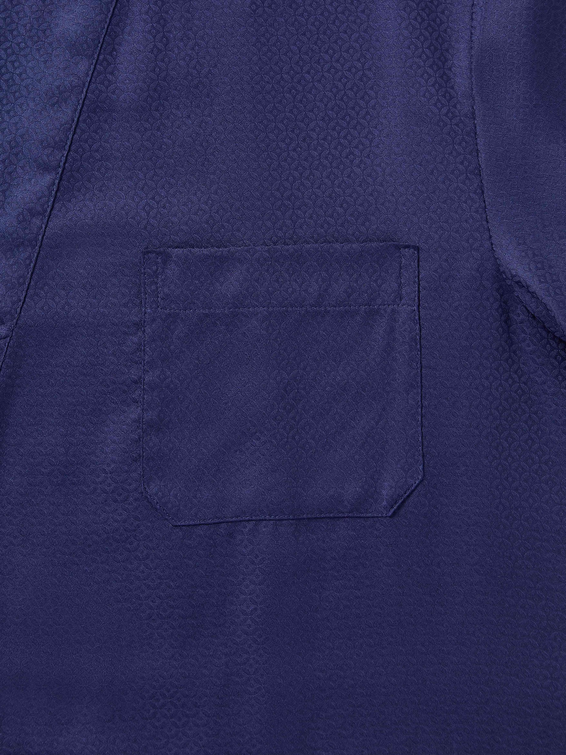 Men's Lounge Gown Lombard 6 Cotton Jacquard Navy