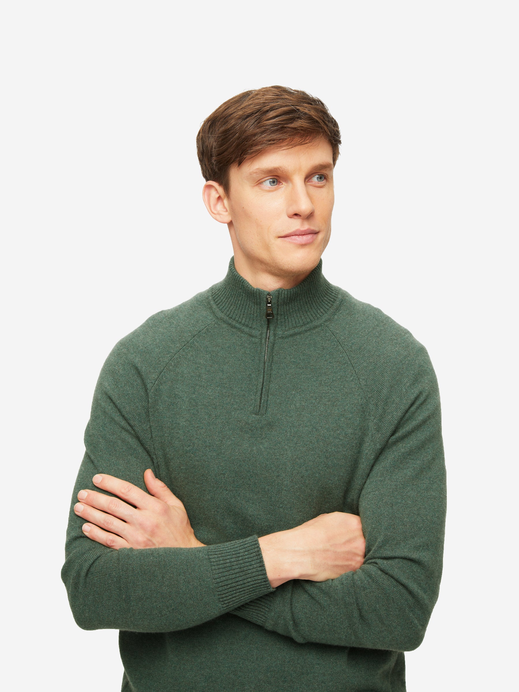 Men's Half-Zip Sweater Finley Cashmere Green