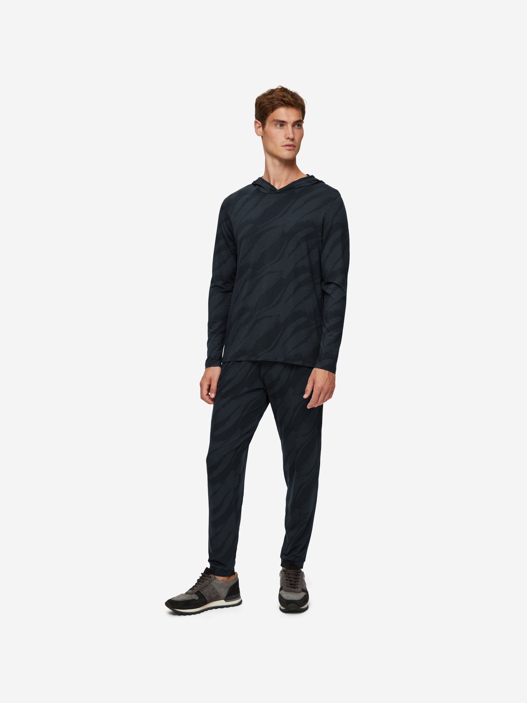 Men's Pullover Hoodie London 8 Micro Modal Black