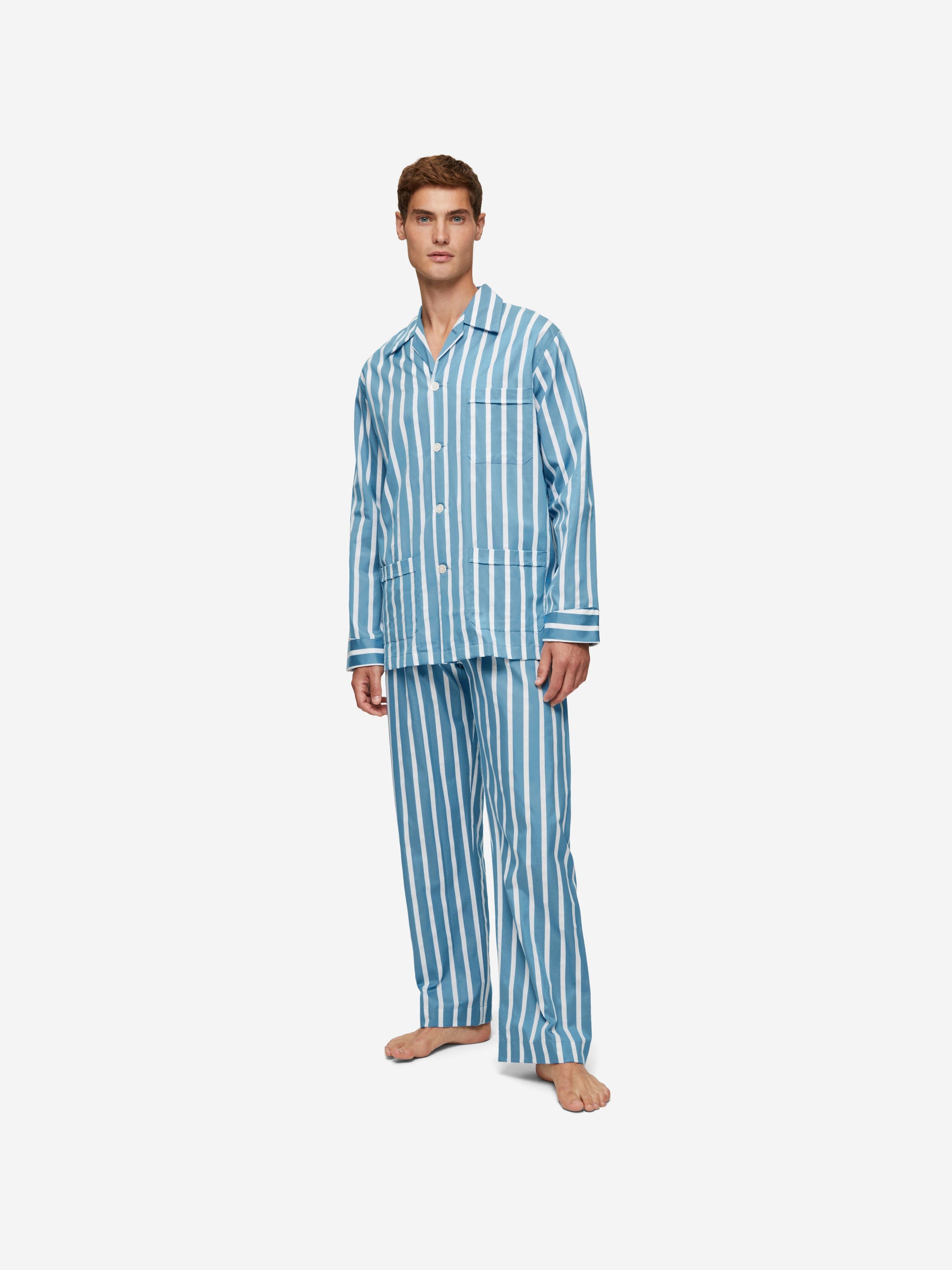 Men's Classic Fit Pyjamas Royal 219 Cotton Blue