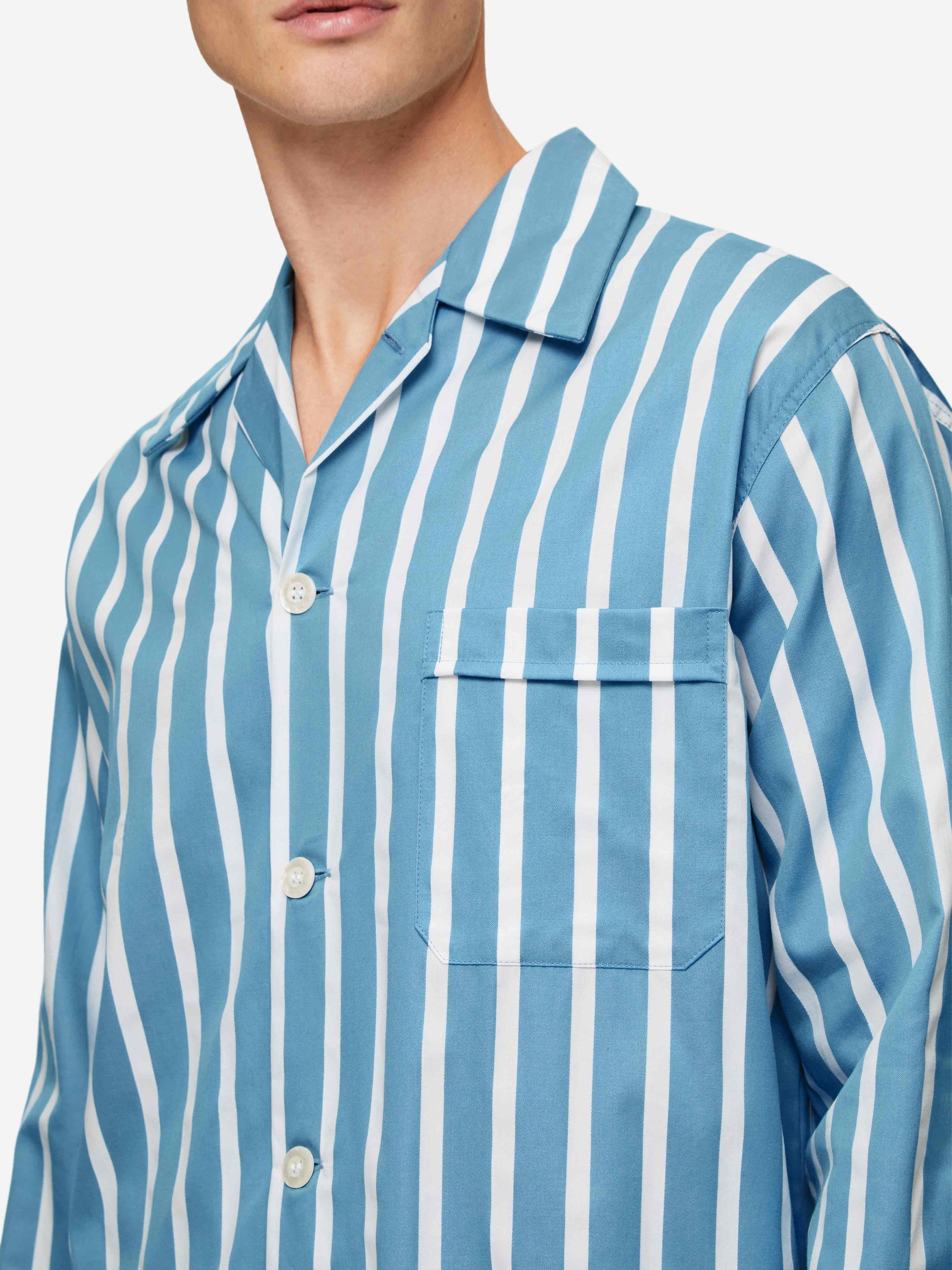 Men's Classic Fit Pyjamas Royal 219 Cotton Blue
