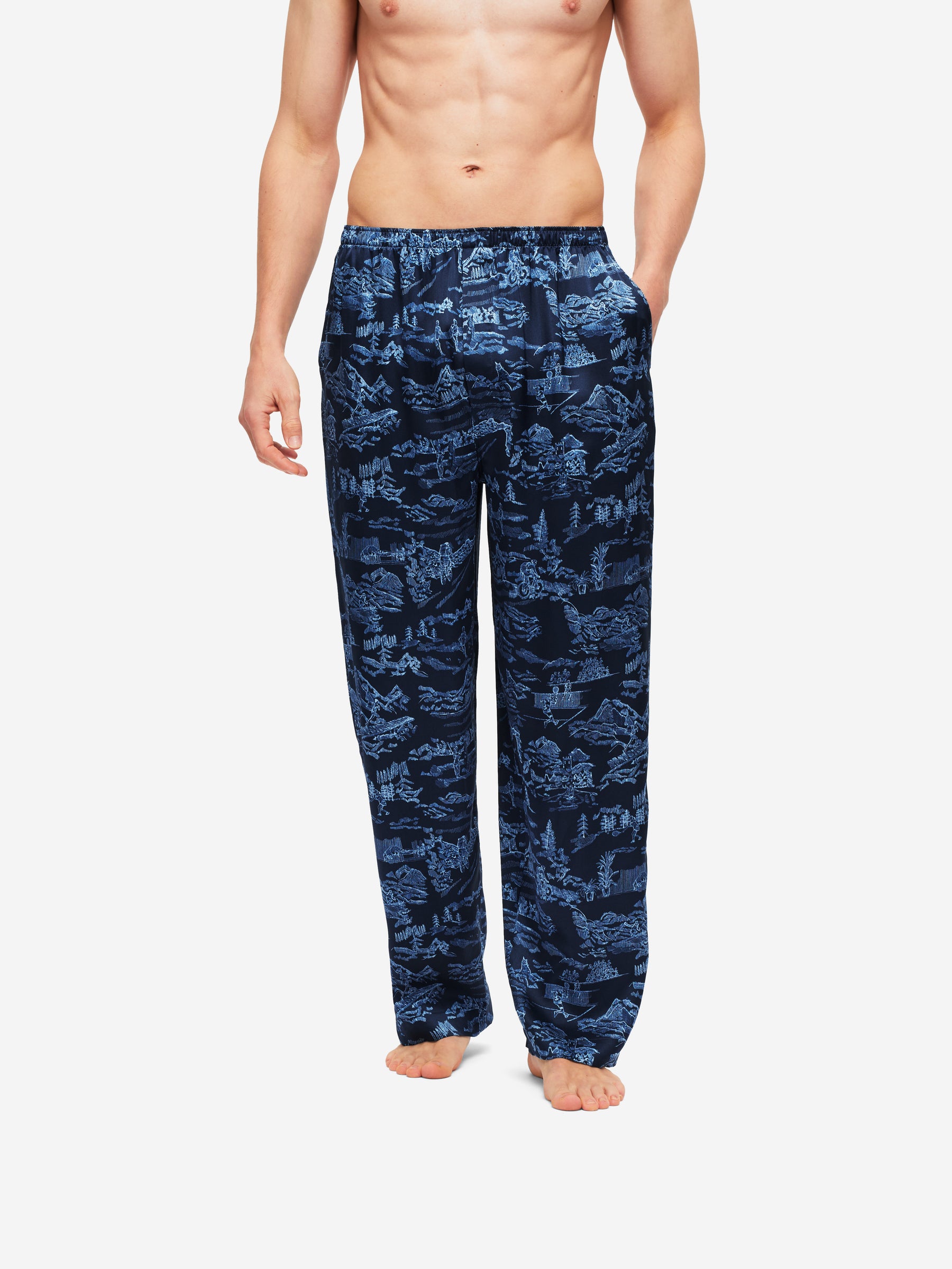 Men's Pyjamas Brindisi 84 Silk Satin Navy