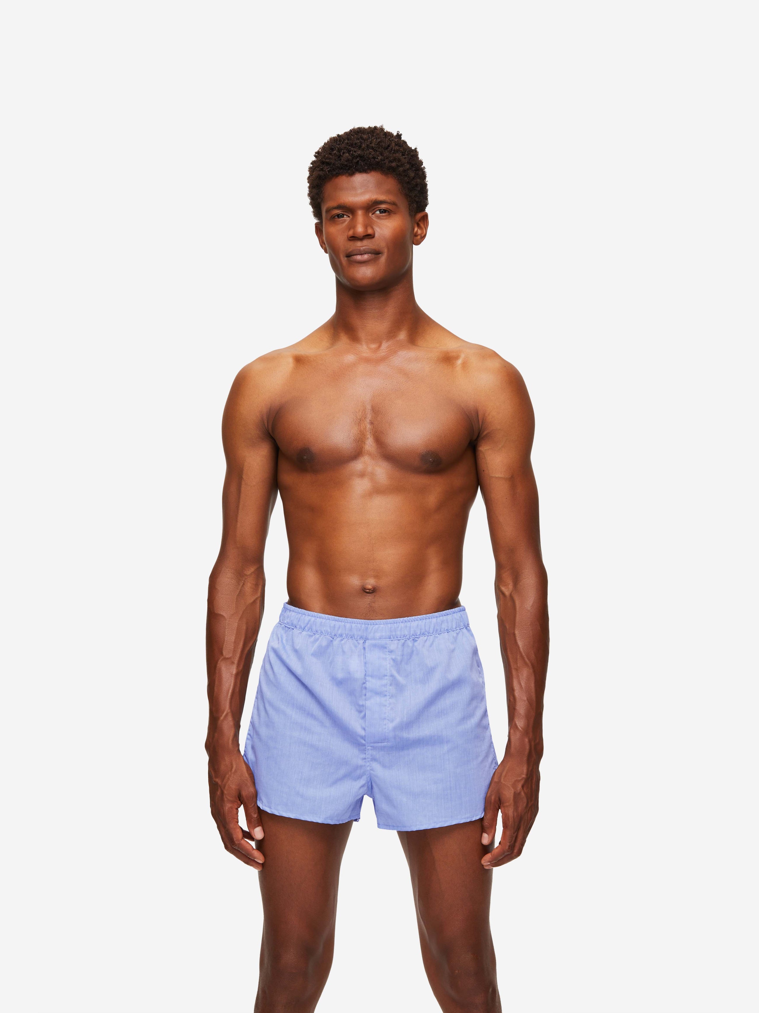 Men's Modern Fit Boxers Amalfi Cotton Batiste Blue