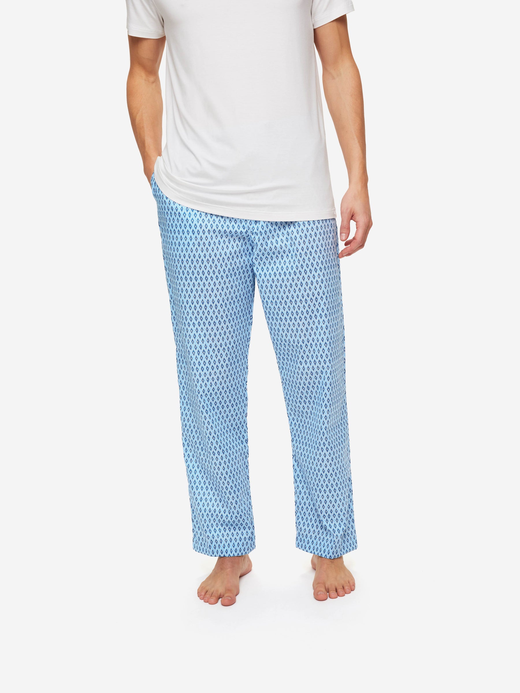 Men's Lounge Trousers Nelson 87 Cotton Batiste Blue
