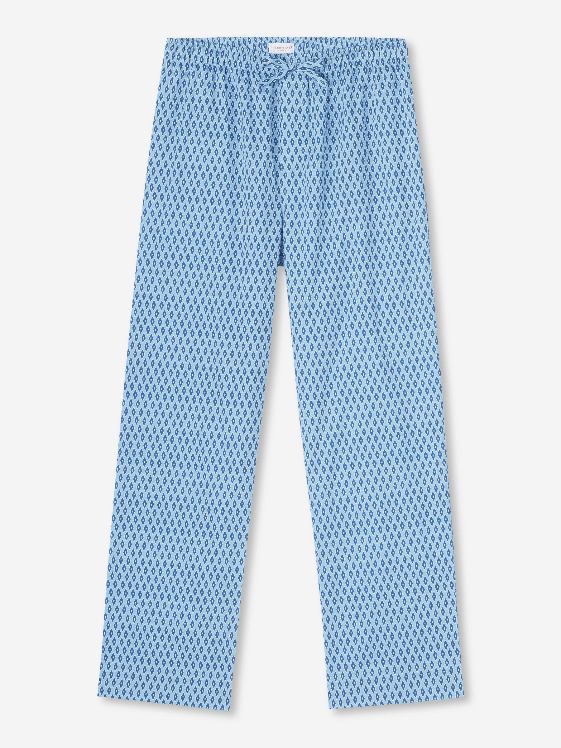 Men's Lounge Trousers Nelson 87 Cotton Batiste Blue
