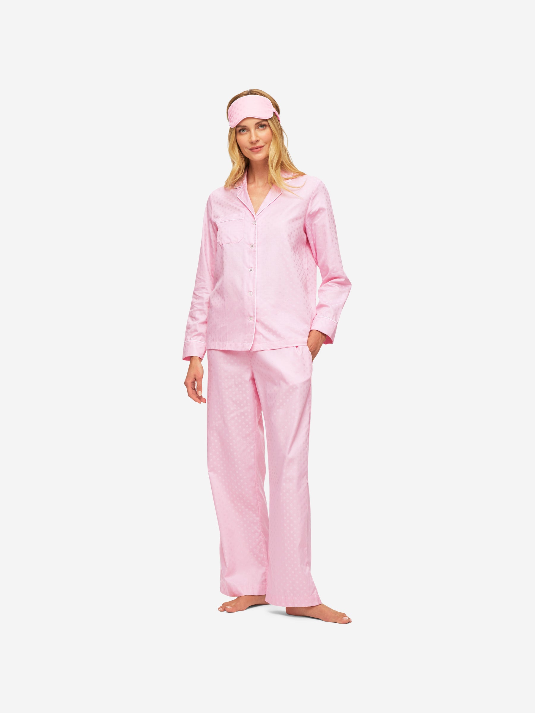 Eye Mask Kate 7 Cotton Jacquard Pink