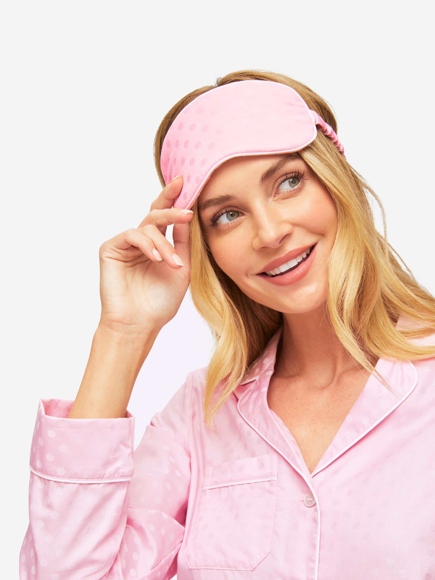 Eye Mask Kate 7 Cotton Jacquard Pink