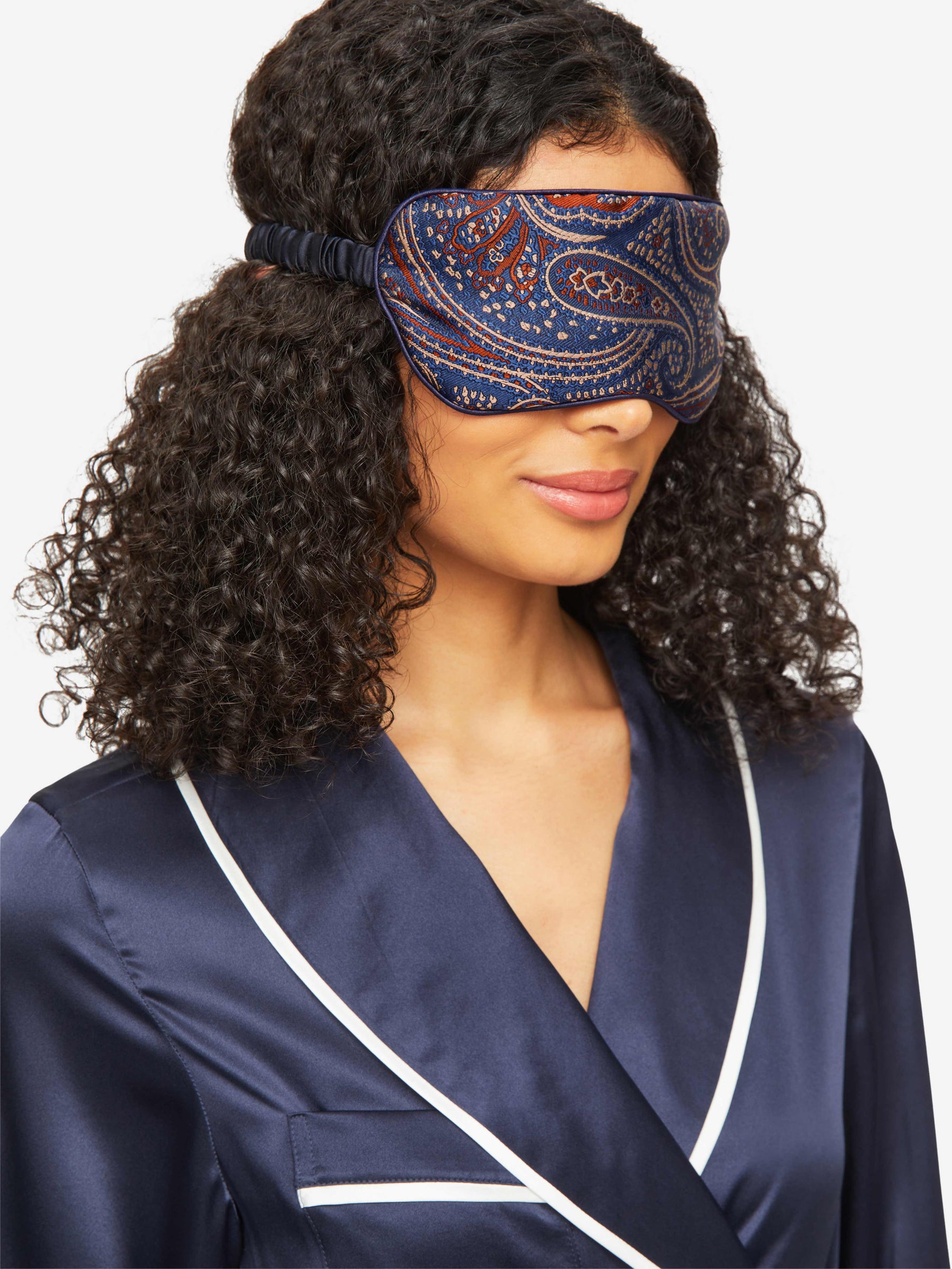Eye Mask Verona 59 Silk Jacquard Navy