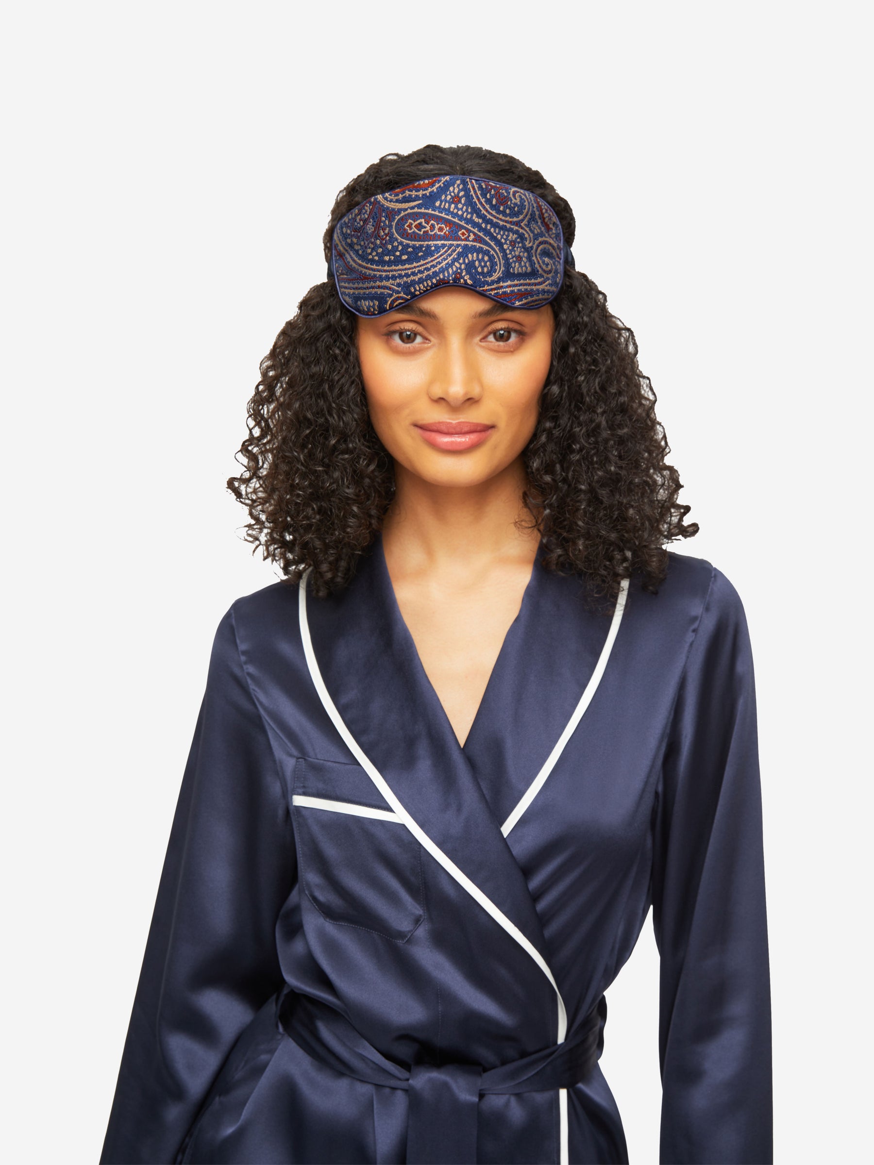 Eye Mask Verona 59 Silk Jacquard Navy