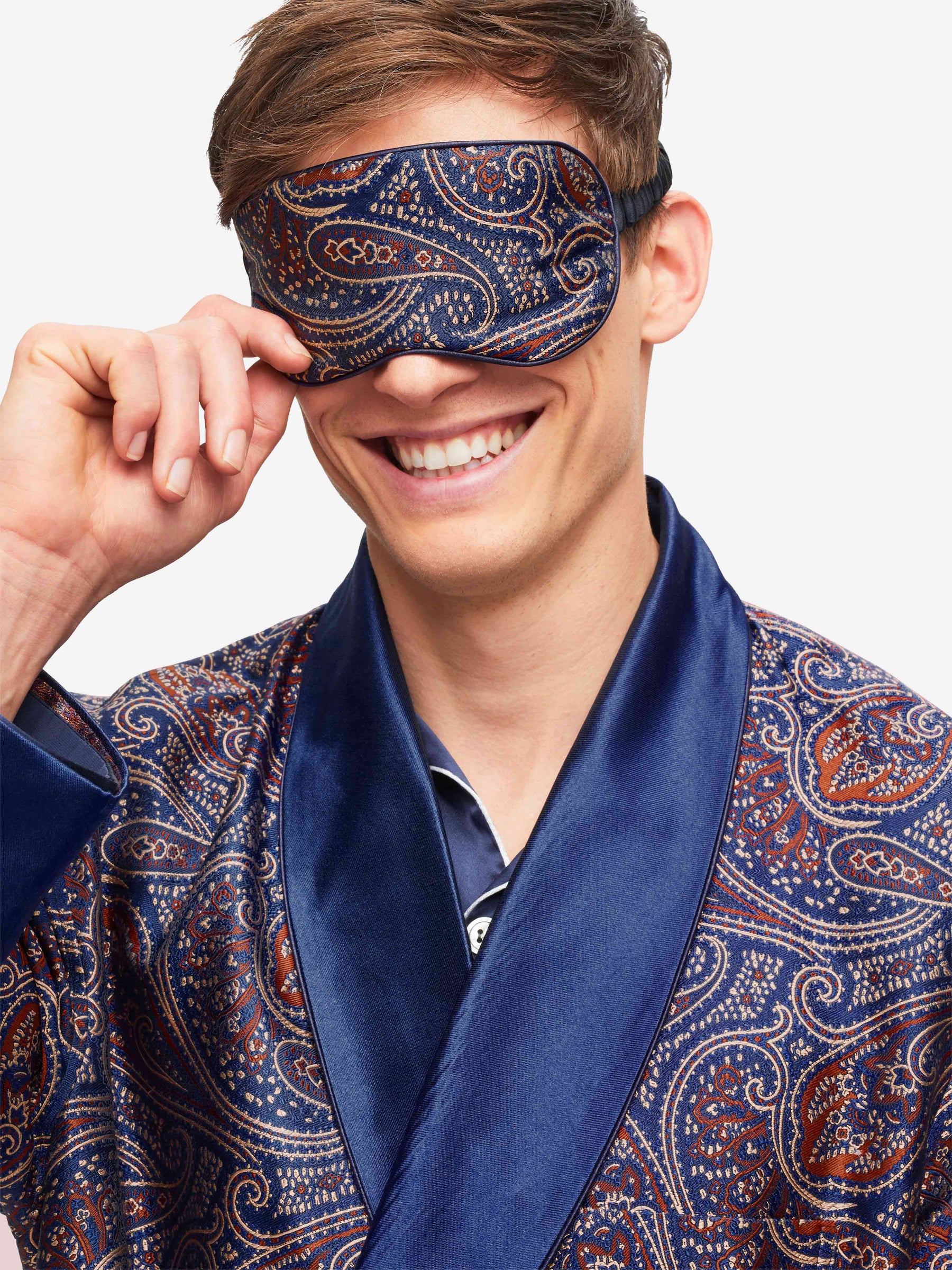 Eye Mask Verona 59 Silk Jacquard Navy