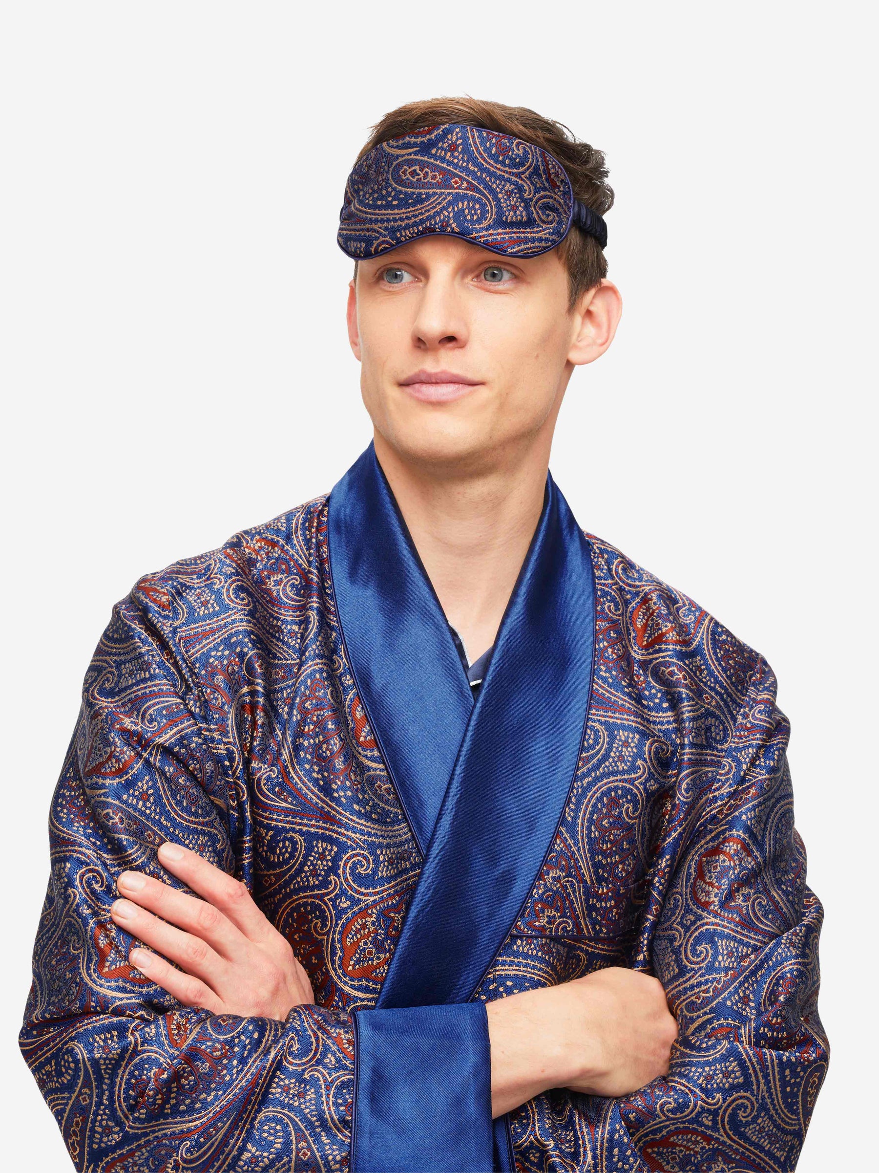 Eye Mask Verona 59 Silk Jacquard Navy