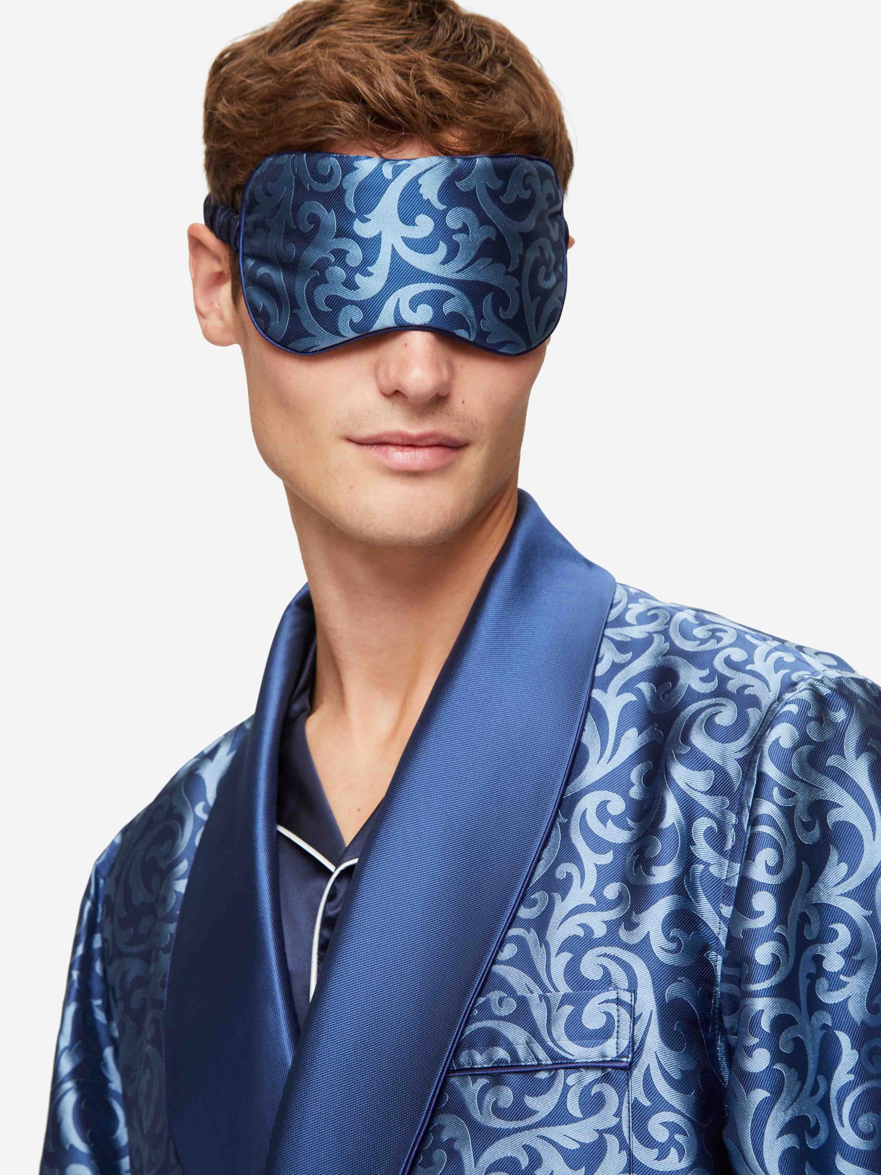 Eye Mask Verona 63 Silk Jacquard Navy