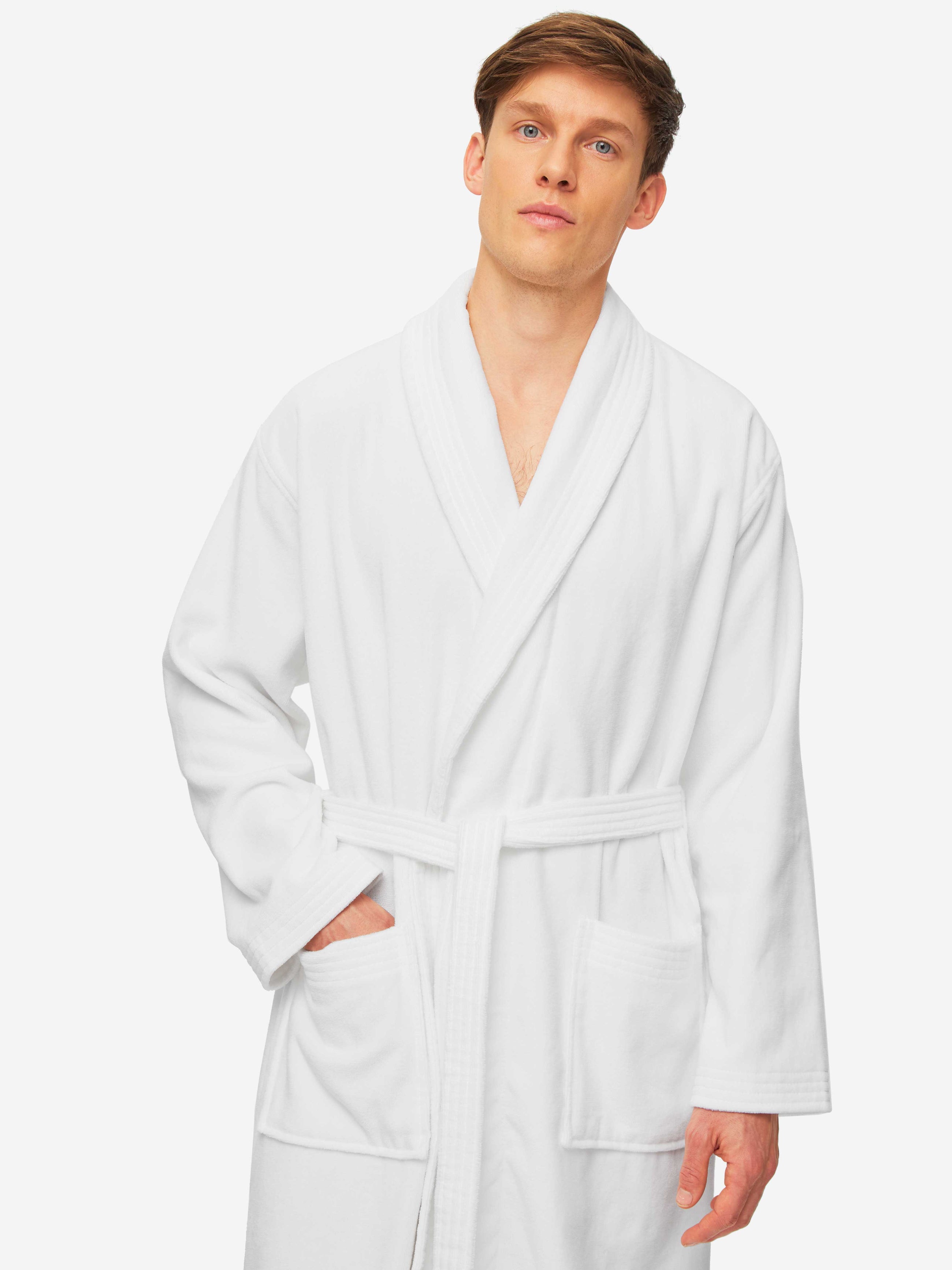 Men's Bathrobe Triton 10 Terry Cotton White