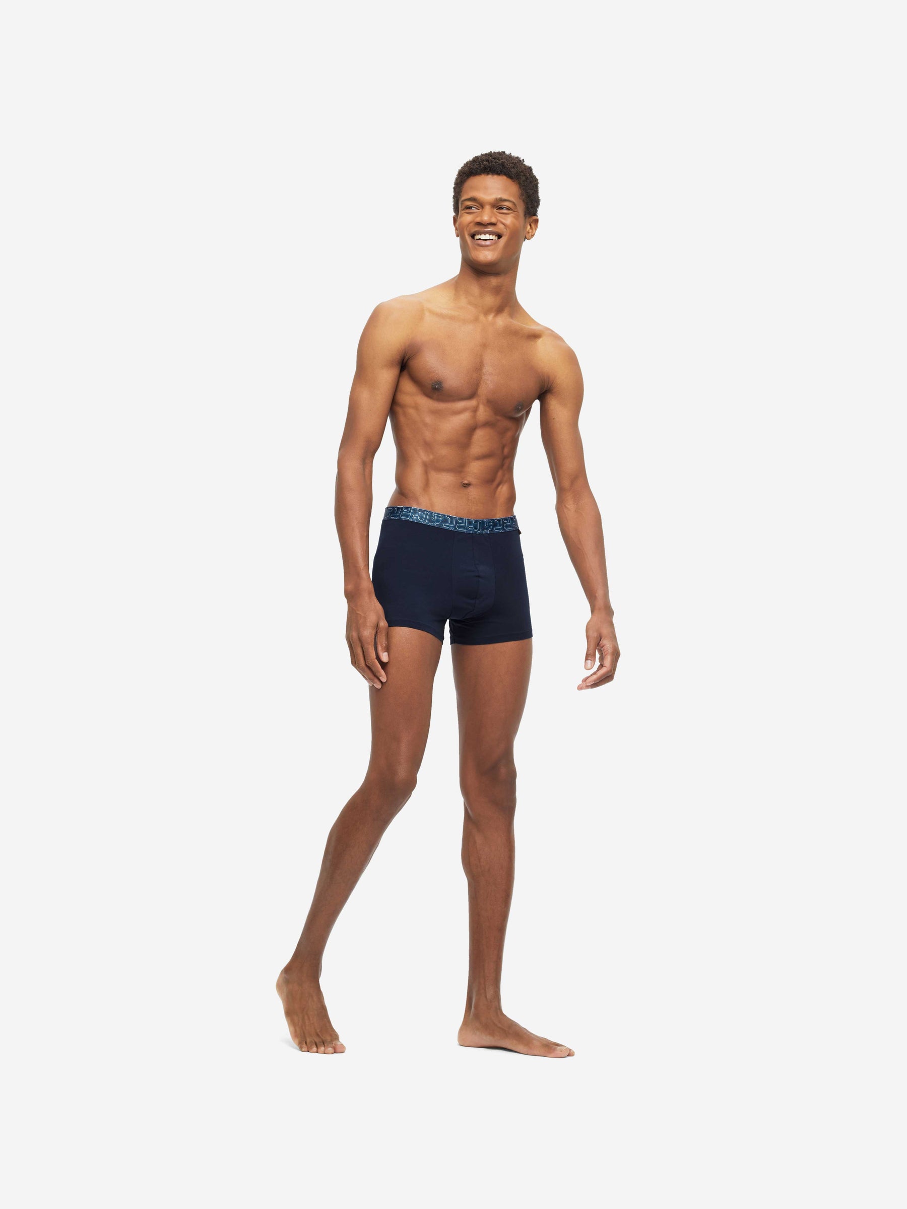 Men's Boxer Briefs Band 55 Pima Cotton Stretch Navy