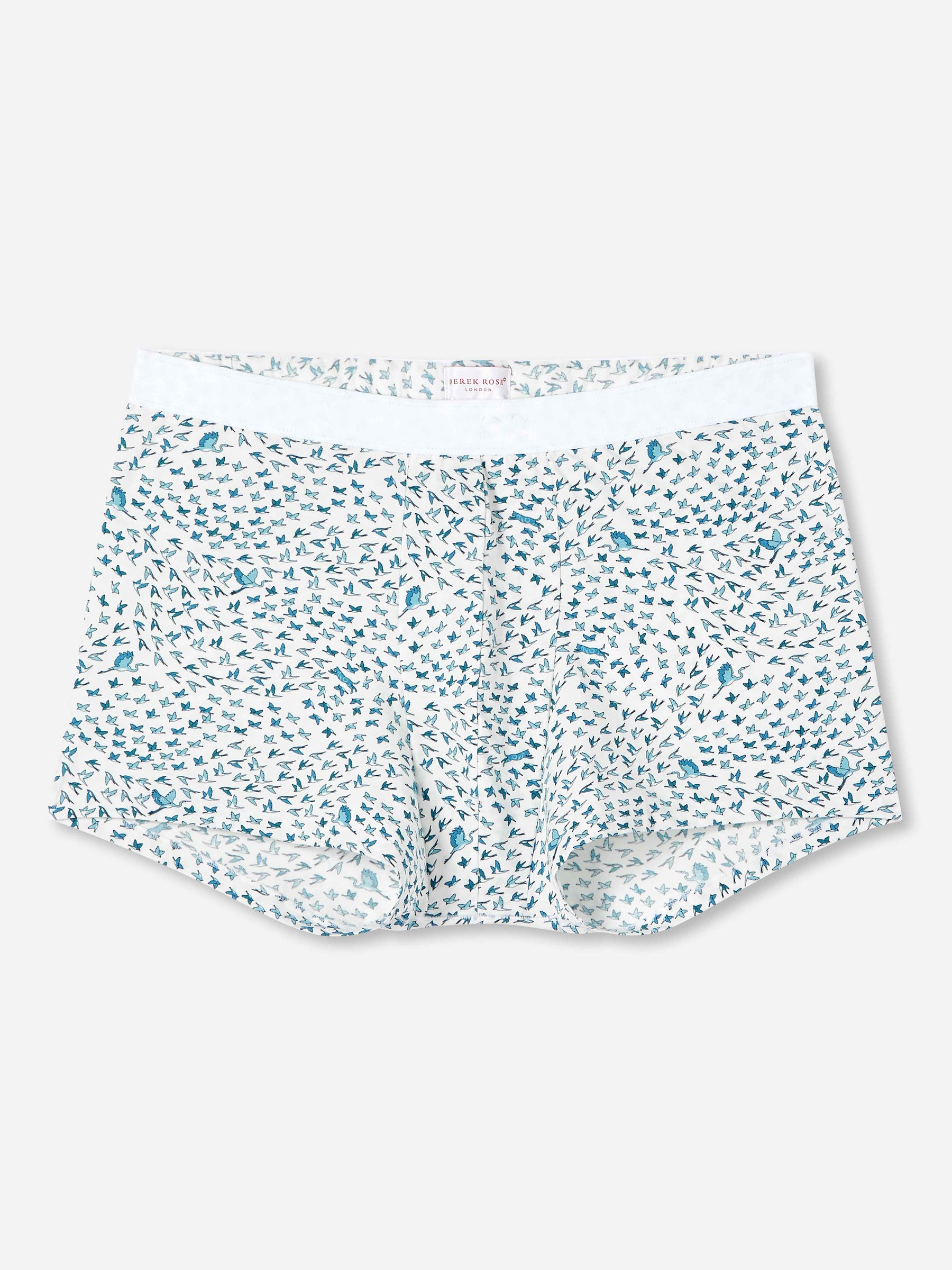 Men's Boxer Briefs Birds Pima Cotton Stretch White
