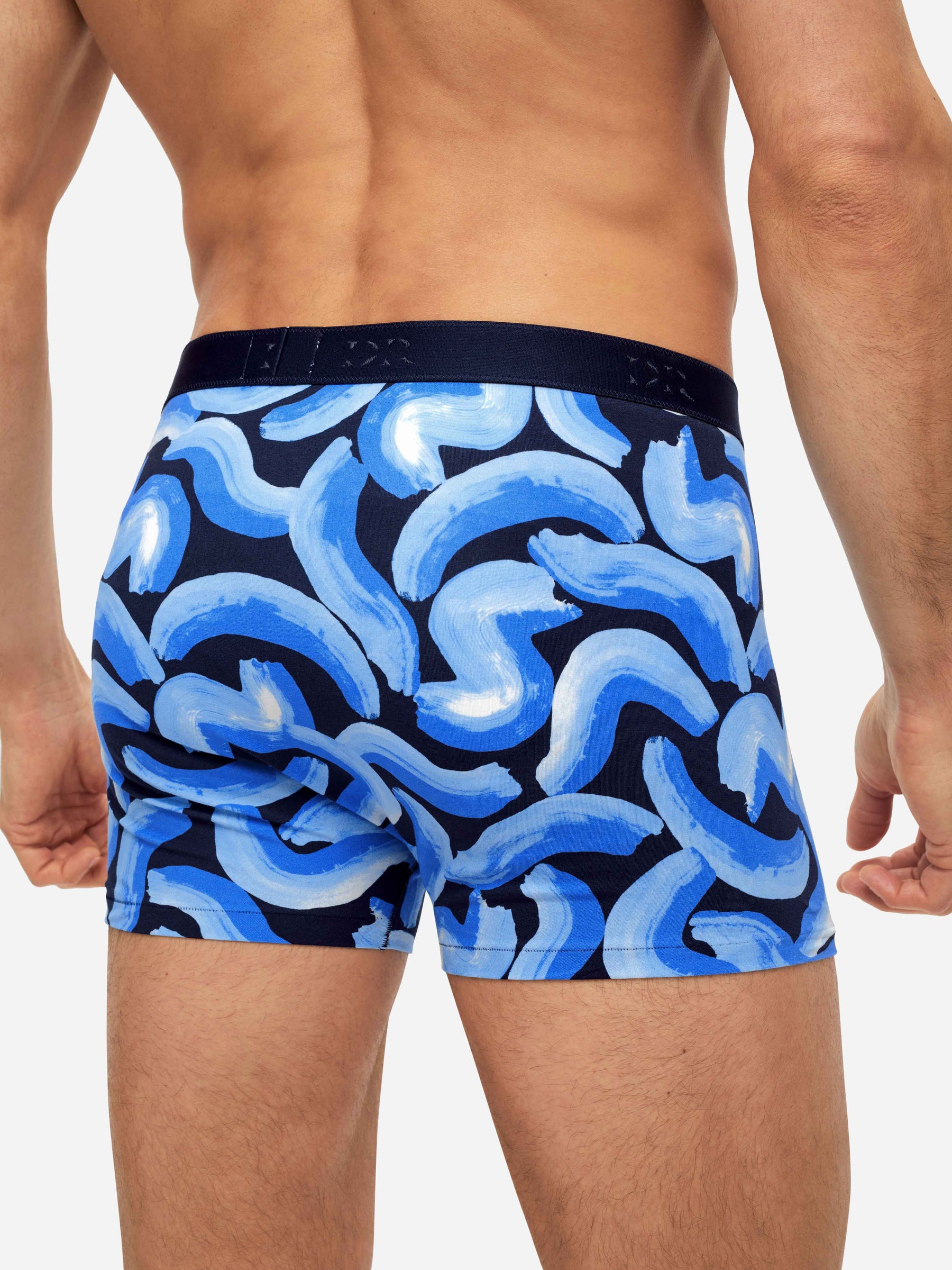Men's Boxer Briefs Brushstroke Pima Cotton Stretch Navy