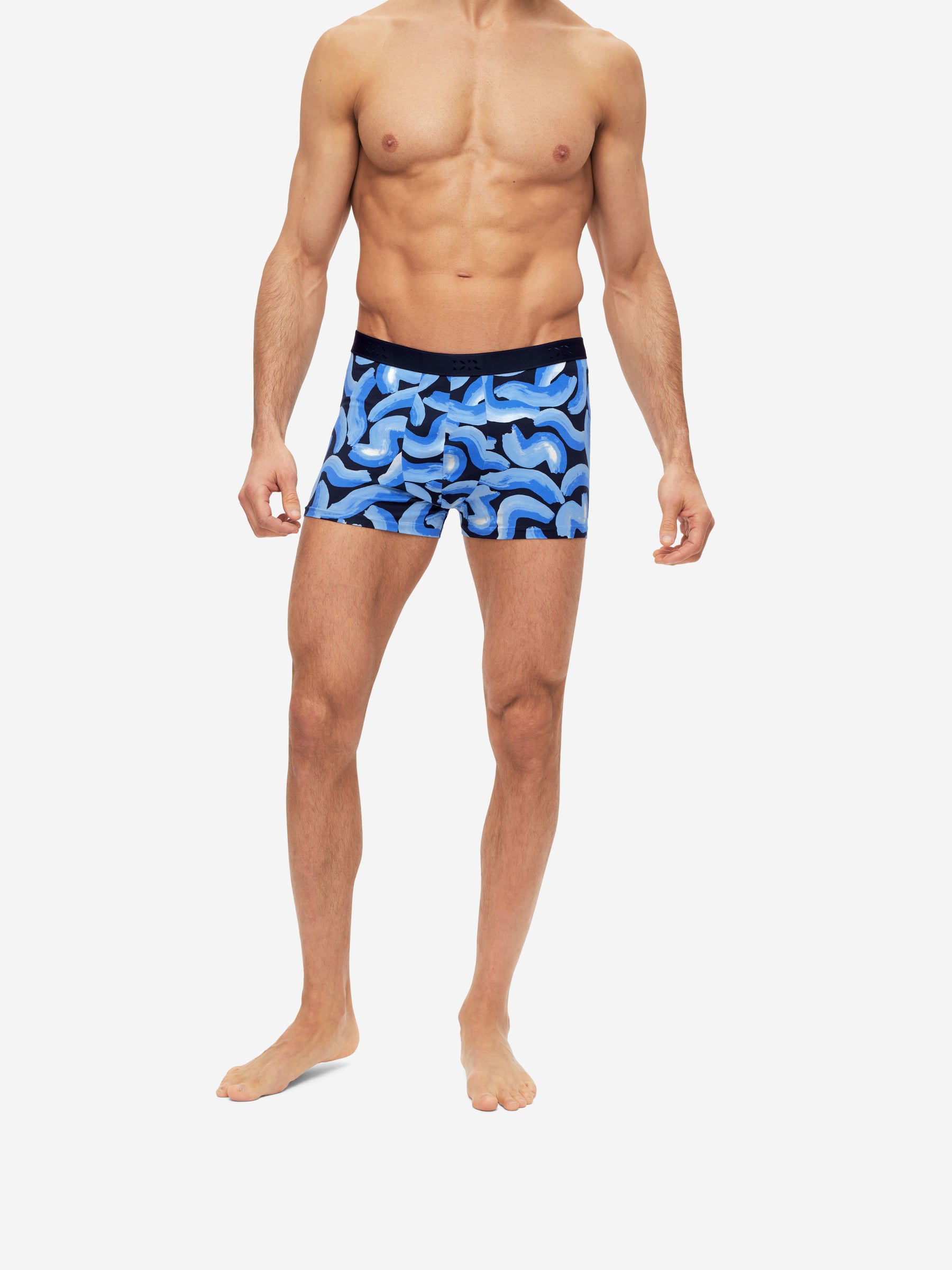 Men's Boxer Briefs Brushstroke Pima Cotton Stretch Navy