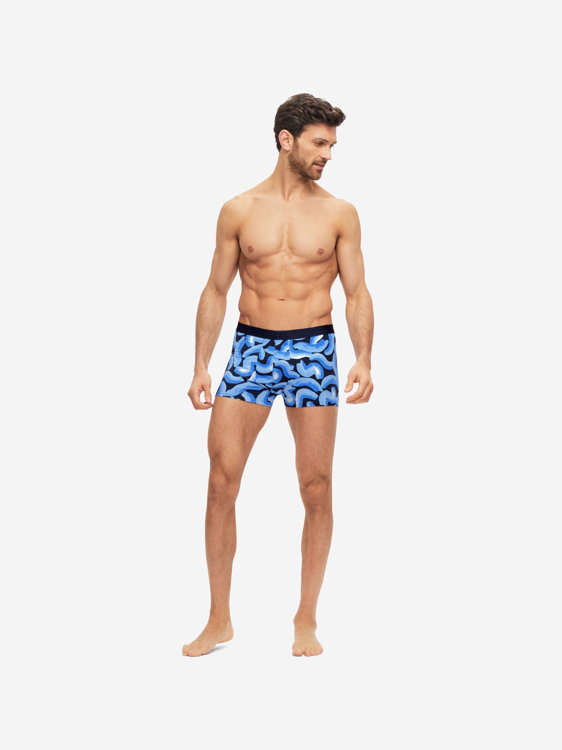 Men's Boxer Briefs Brushstroke Pima Cotton Stretch Navy