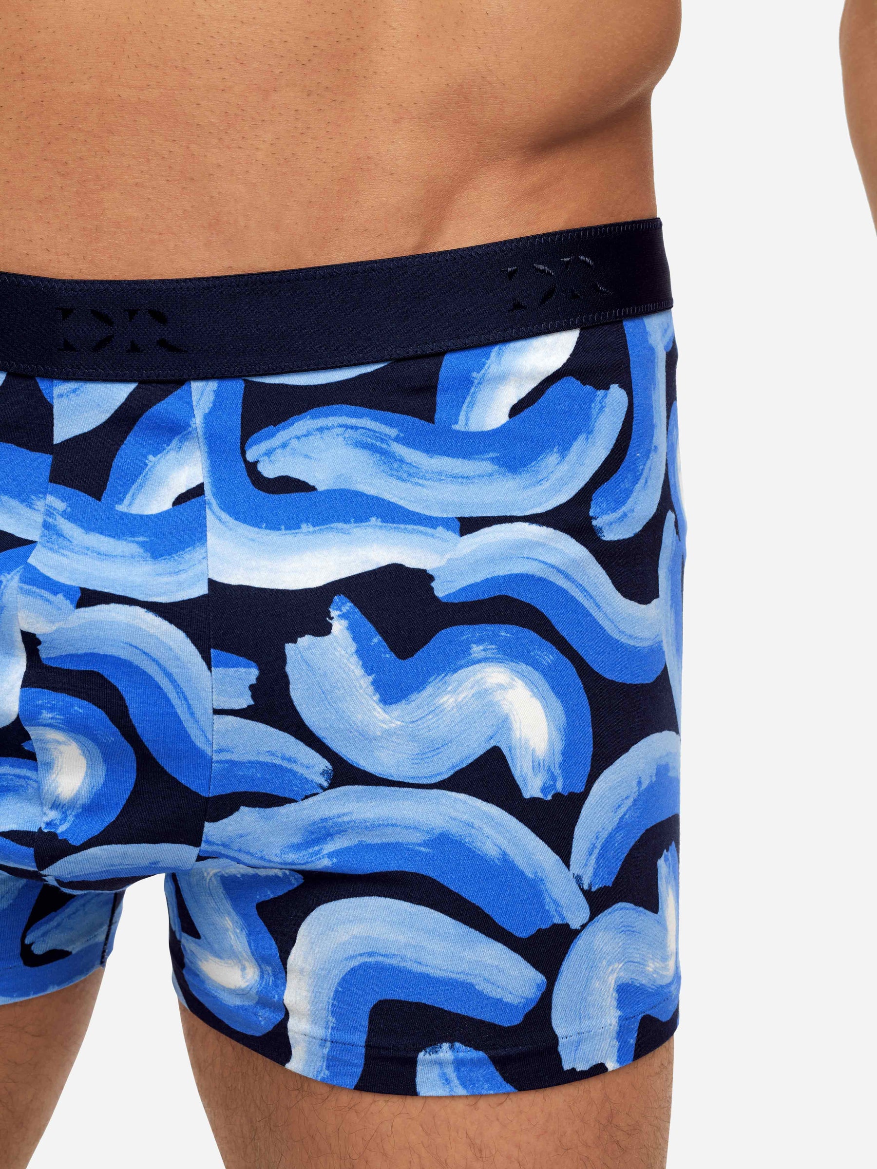 Men's Boxer Briefs Brushstroke Pima Cotton Stretch Navy