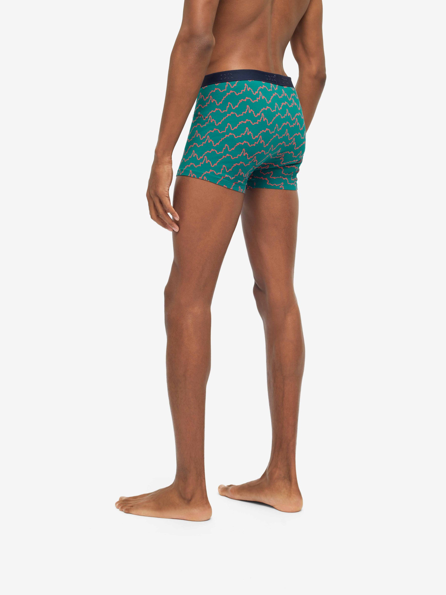 Men's Boxer Briefs Zigzag Pima Cotton Stretch Green