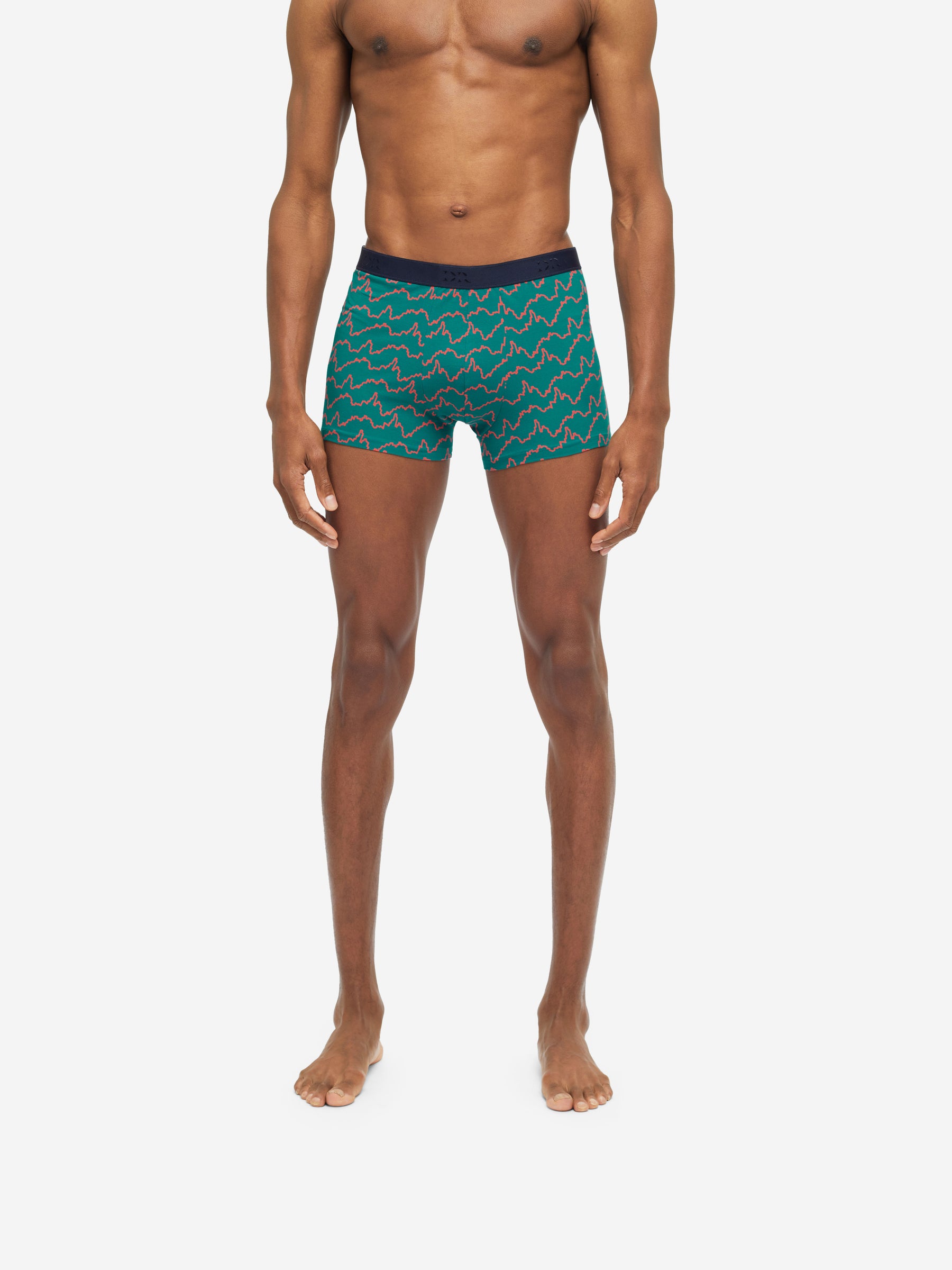 Men's Boxer Briefs Zigzag Pima Cotton Stretch Green